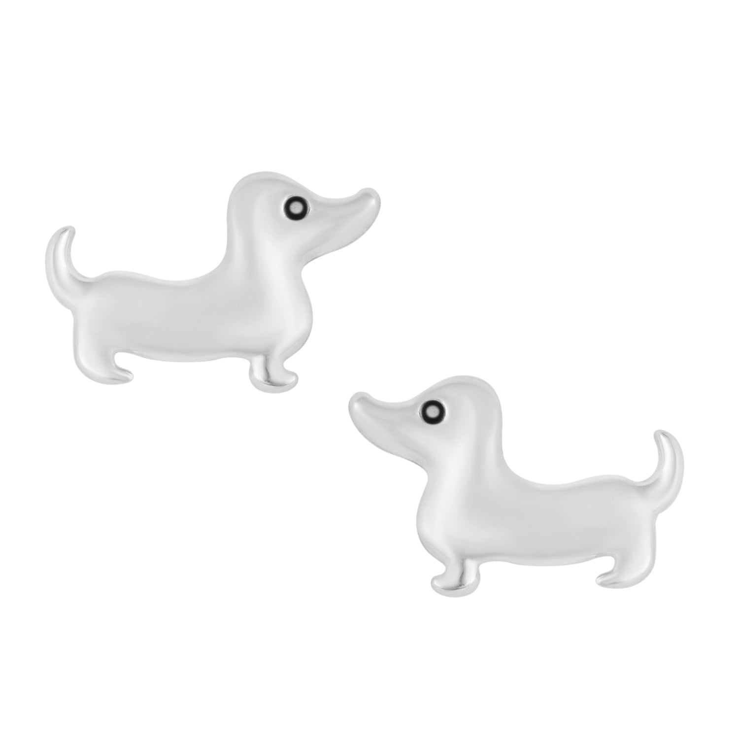 Dachshund Dog Stud Earrings - Sterling Silver