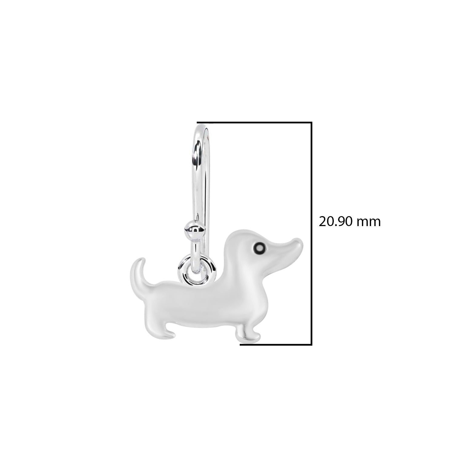 Dachshund Dog Dangle Earrings – Playful Puppy Design - Sterling Silver
