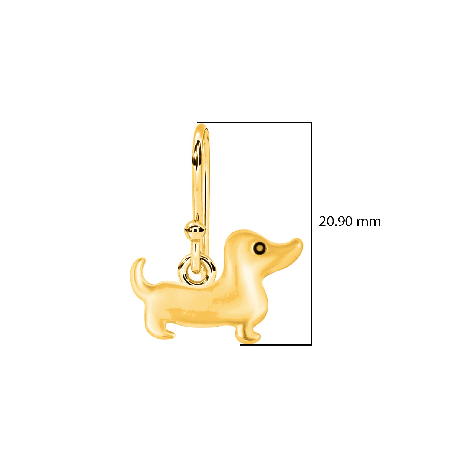 Dachshund Dog Dangle Earrings – Playful Puppy Design - Sterling Silver
