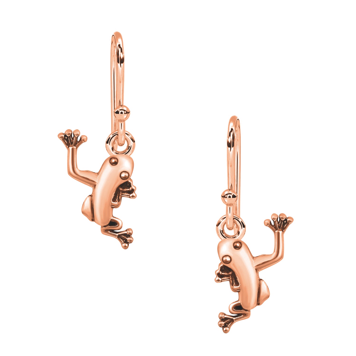 Cheerful Frog Dangle Earrings - Sterling Silver