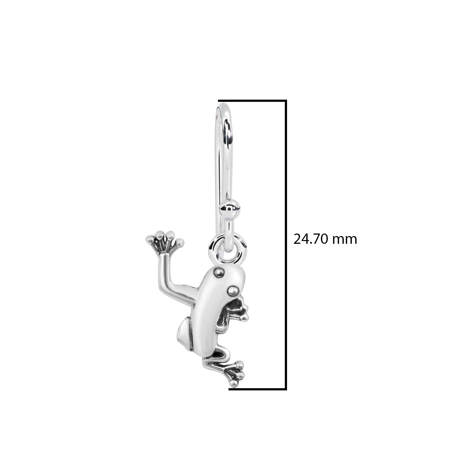 Cheerful Frog Dangle Earrings - Sterling Silver