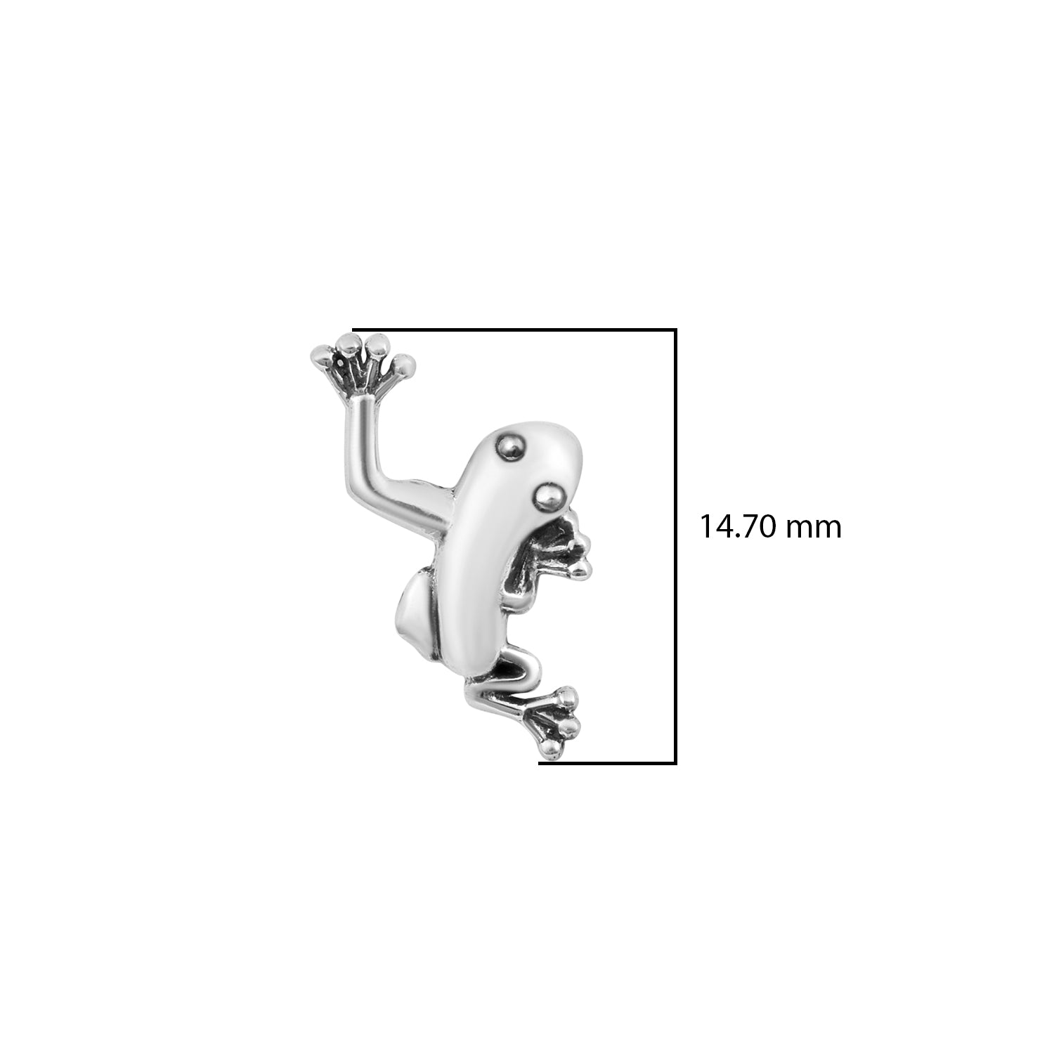 Frog Amphibian Design Stud Earrings - Sterling Silver