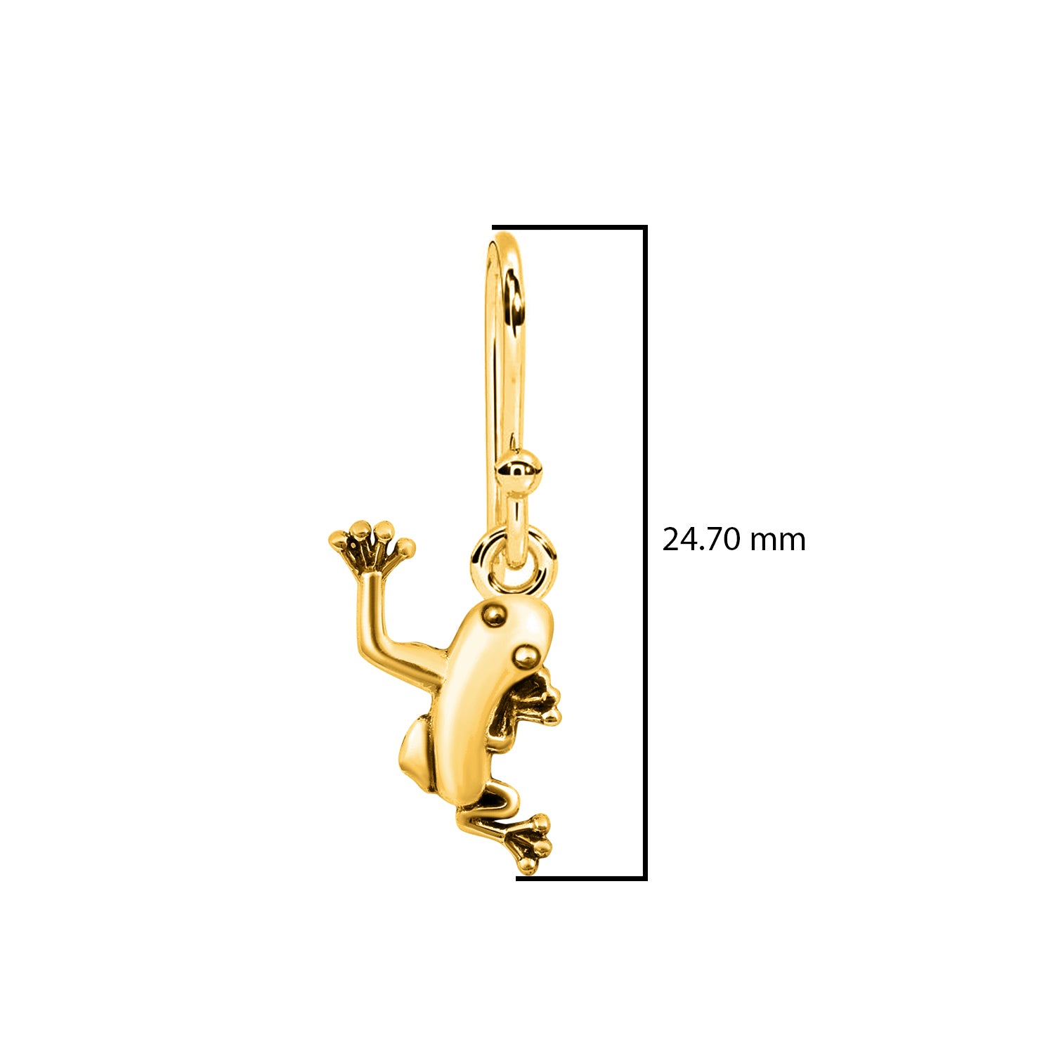 Cheerful Frog Dangle Earrings - Sterling Silver
