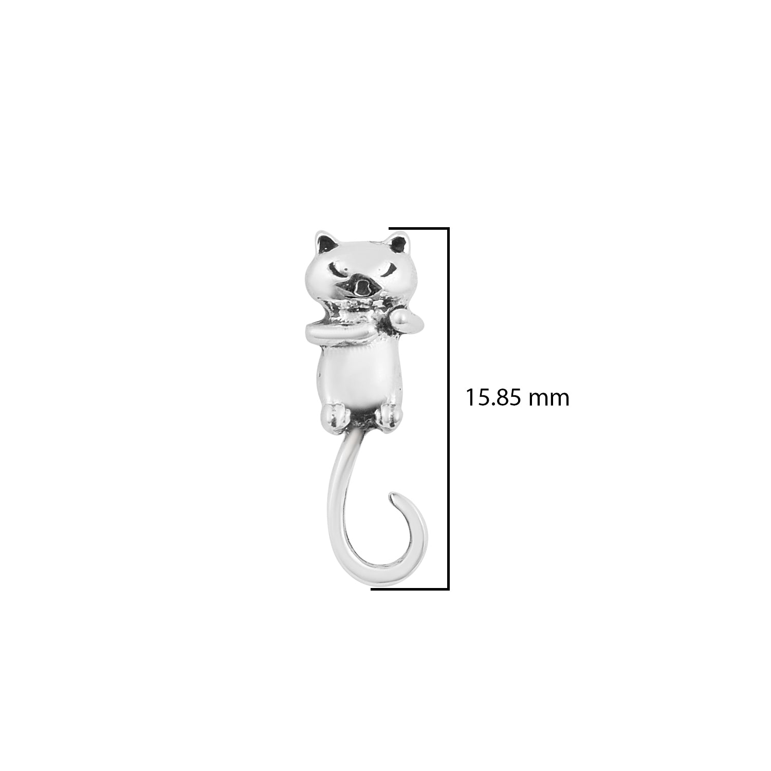 Cat Tail Stud Earrings - Sterling Silver