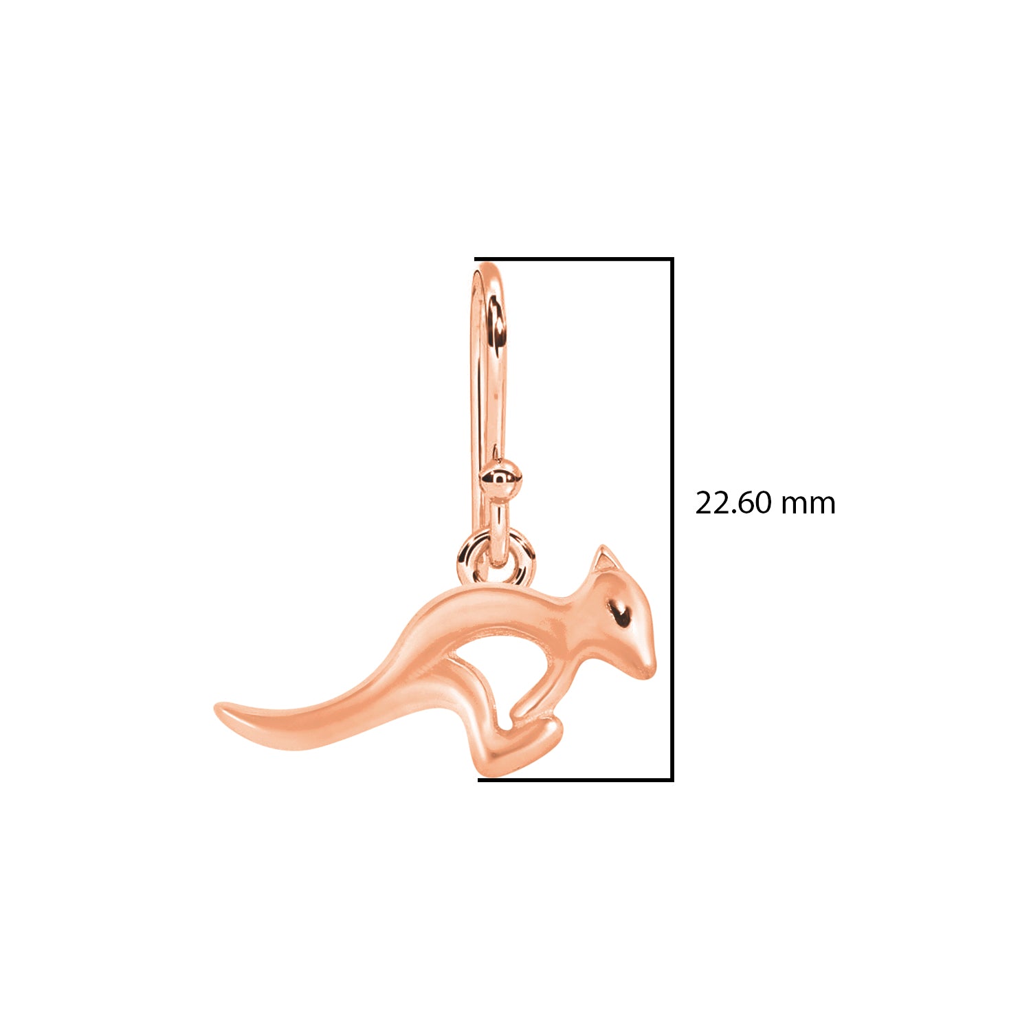 Kangaroo Silhouette Drop Earrings - Sterling Silver