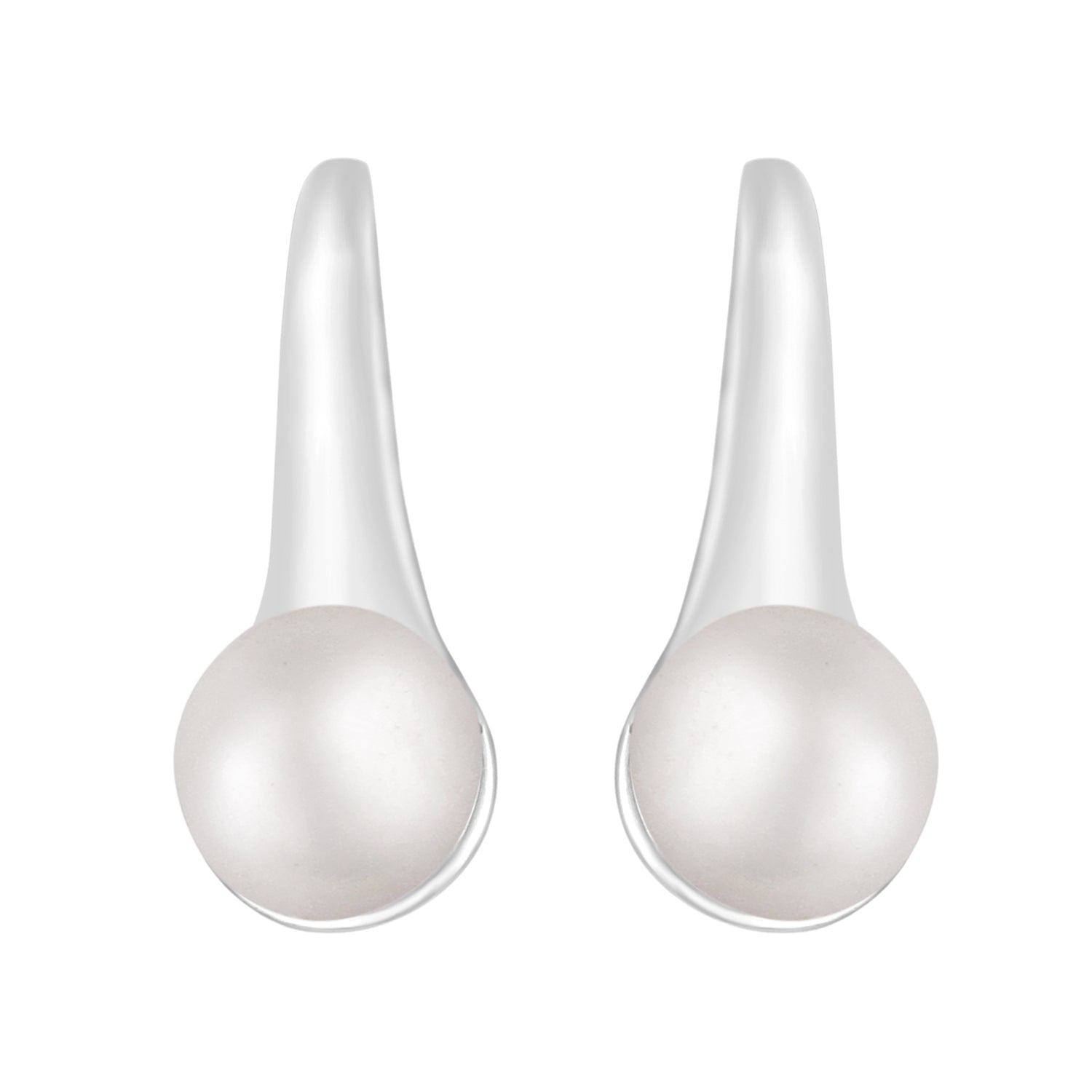 Pearl Minimalist Earrings - Sterling Silver