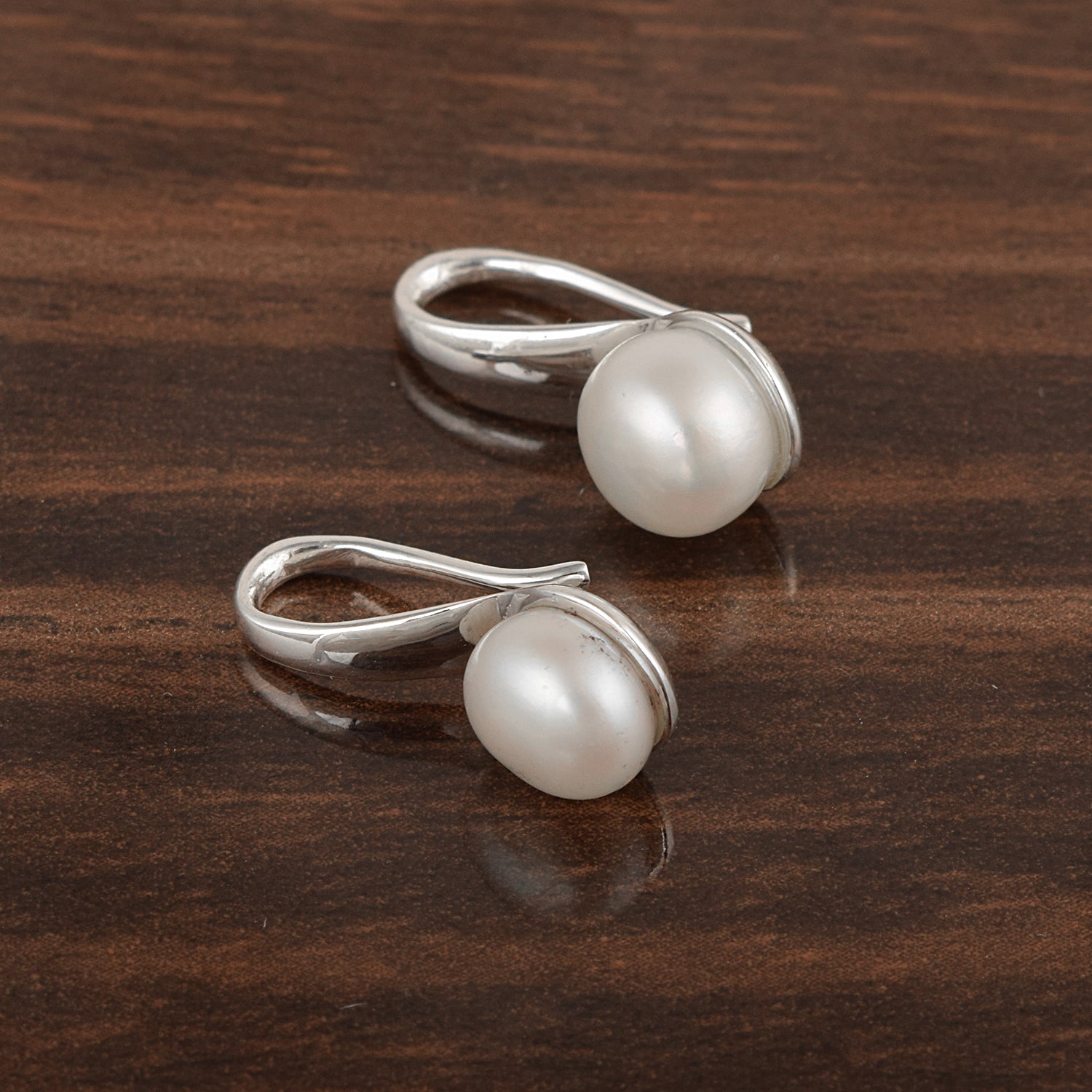 Pearl Minimalist Earrings - Sterling Silver