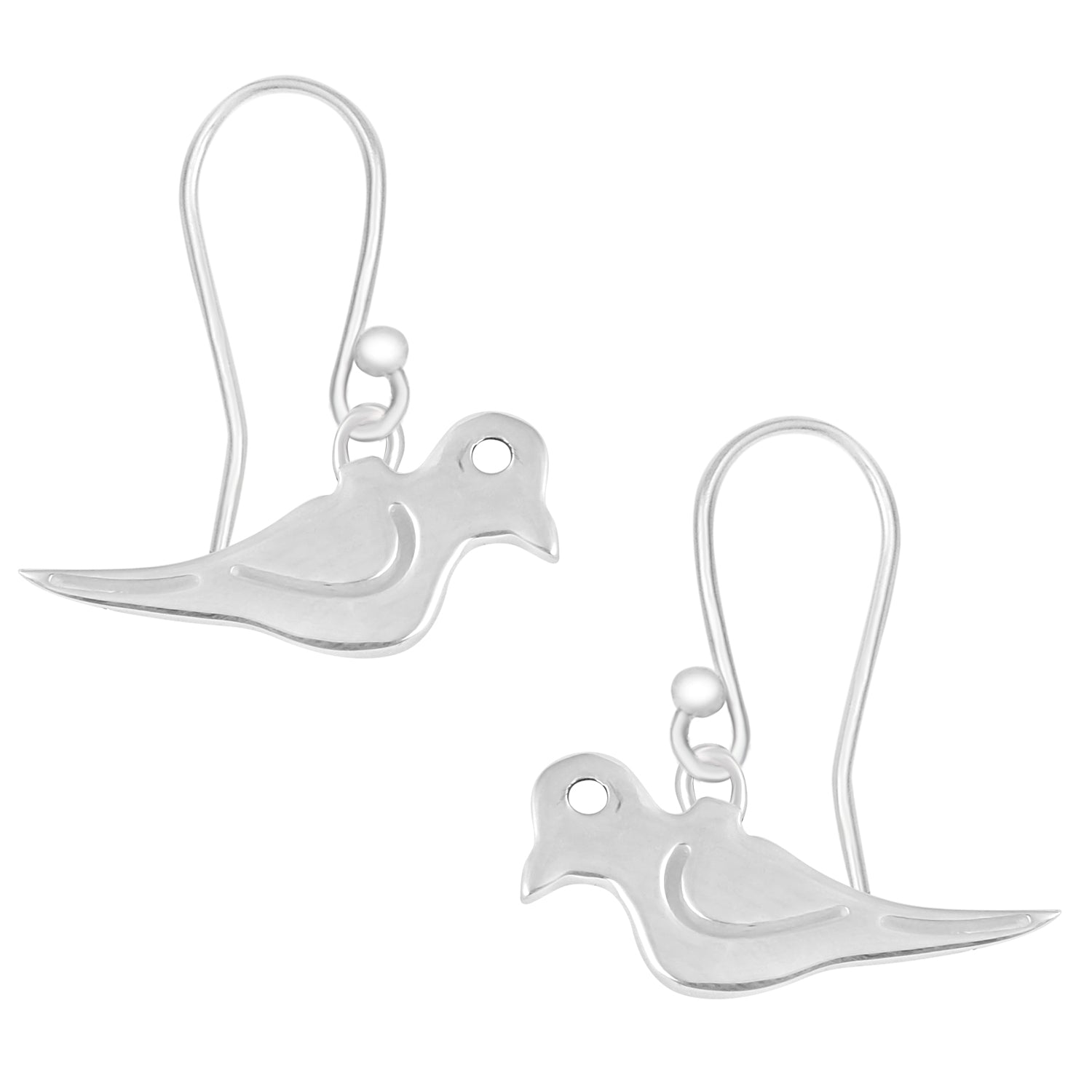 Bird Dangle Earrings - Sterling Silver