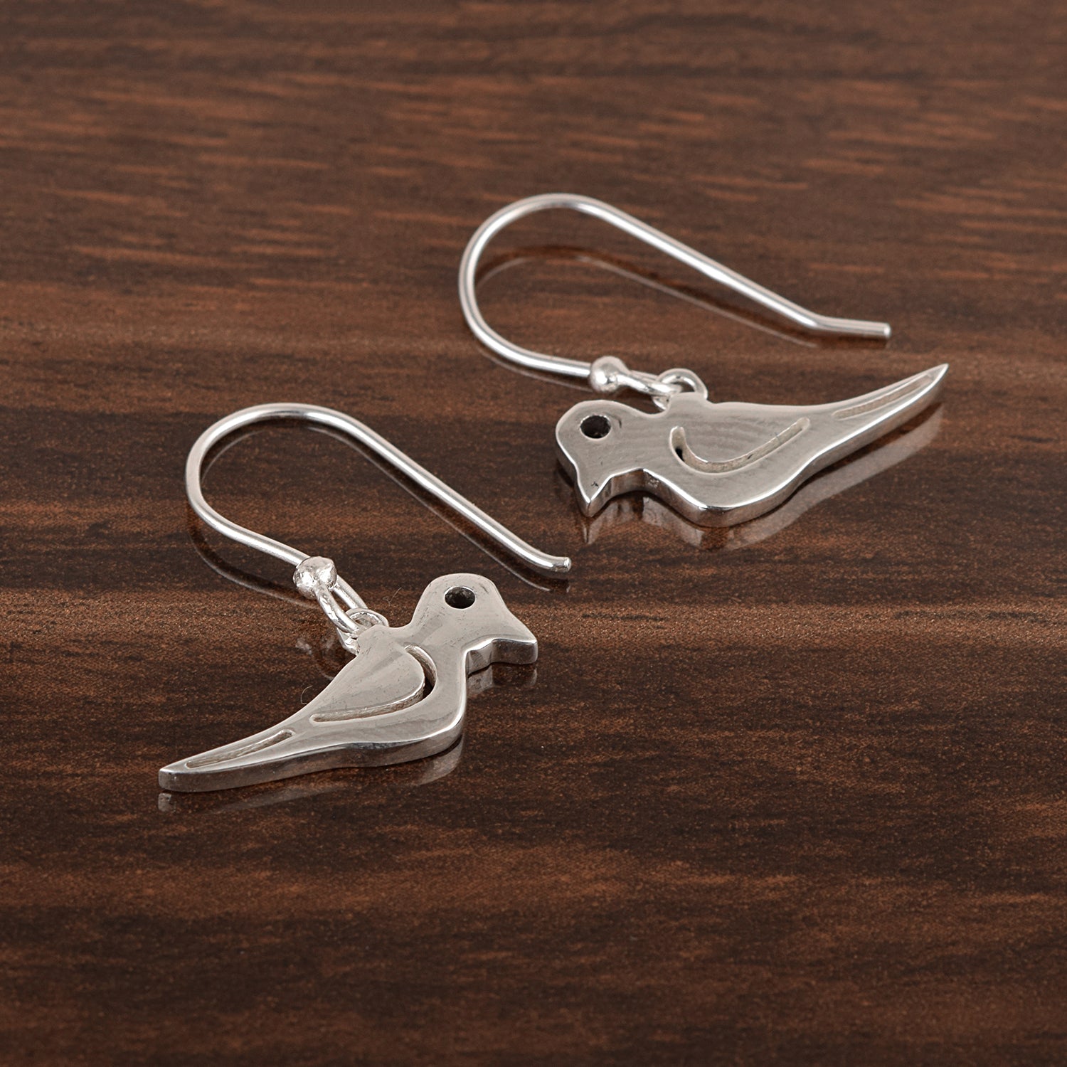 Bird Dangle Earrings - Sterling Silver