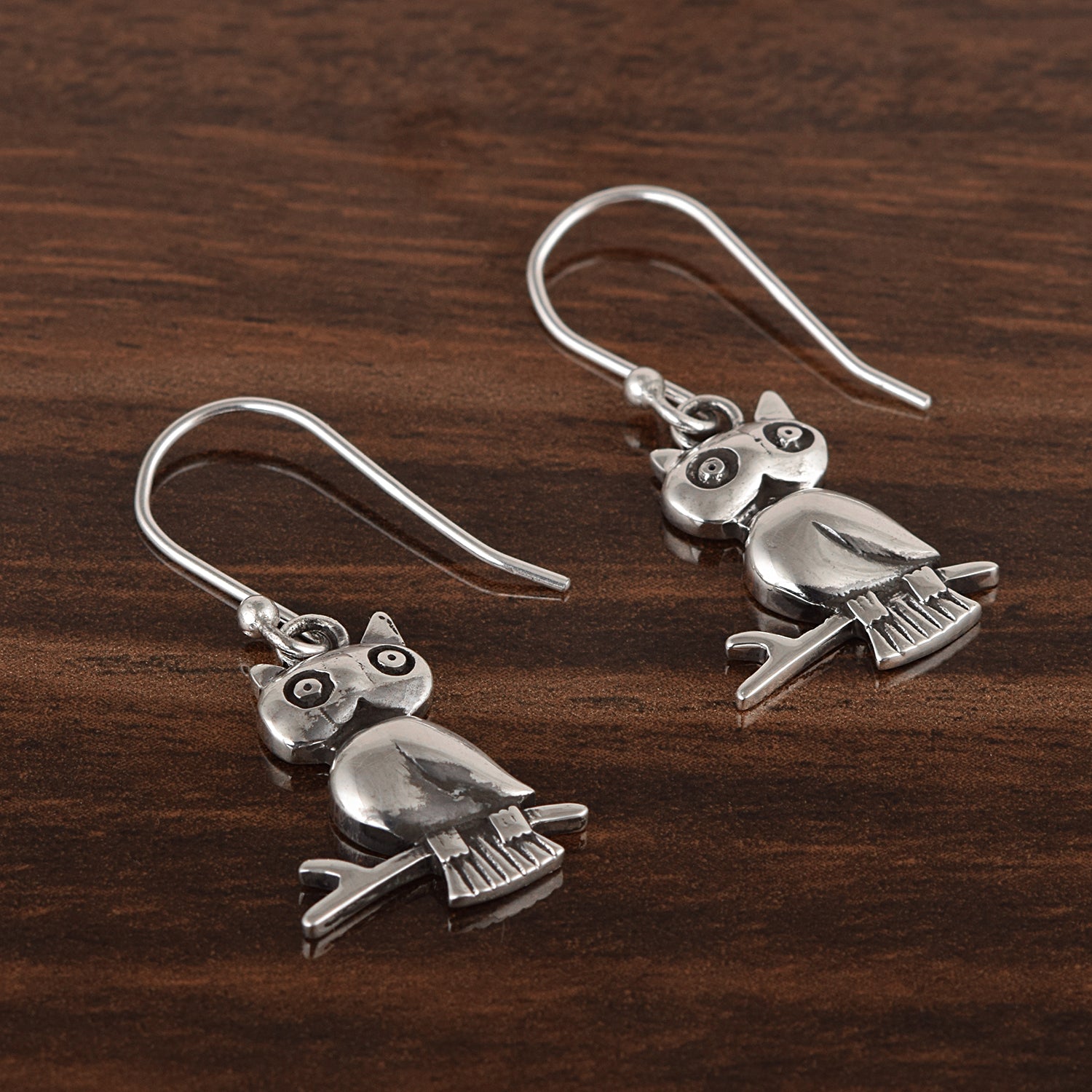 Orecchini a forma di gufo in argento sterling 925, orecchini a cerchio unici a forma di uccello per donna