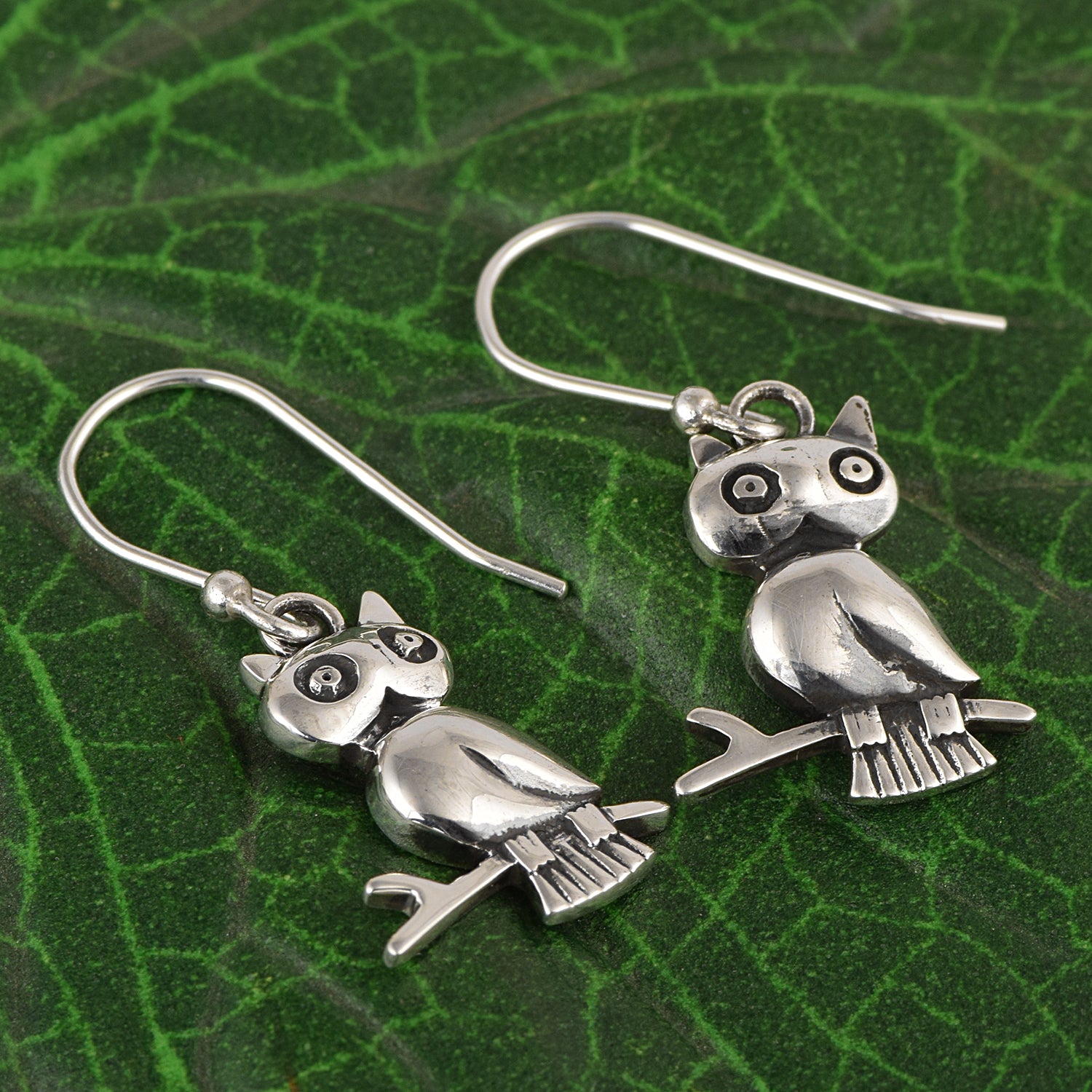 Orecchini a forma di gufo in argento sterling 925, orecchini a cerchio unici a forma di uccello per donna