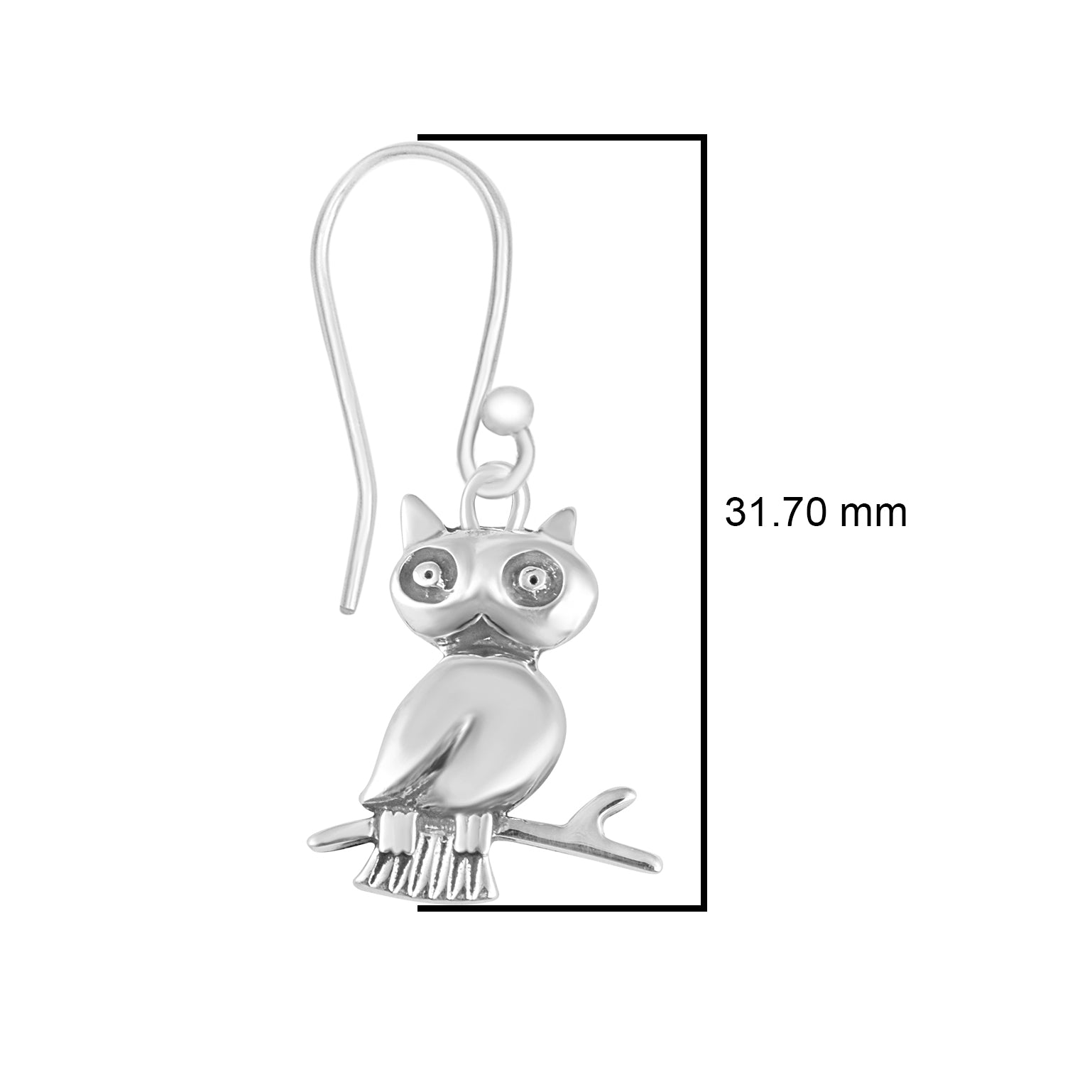 Orecchini a forma di gufo in argento sterling 925, orecchini a cerchio unici a forma di uccello per donna