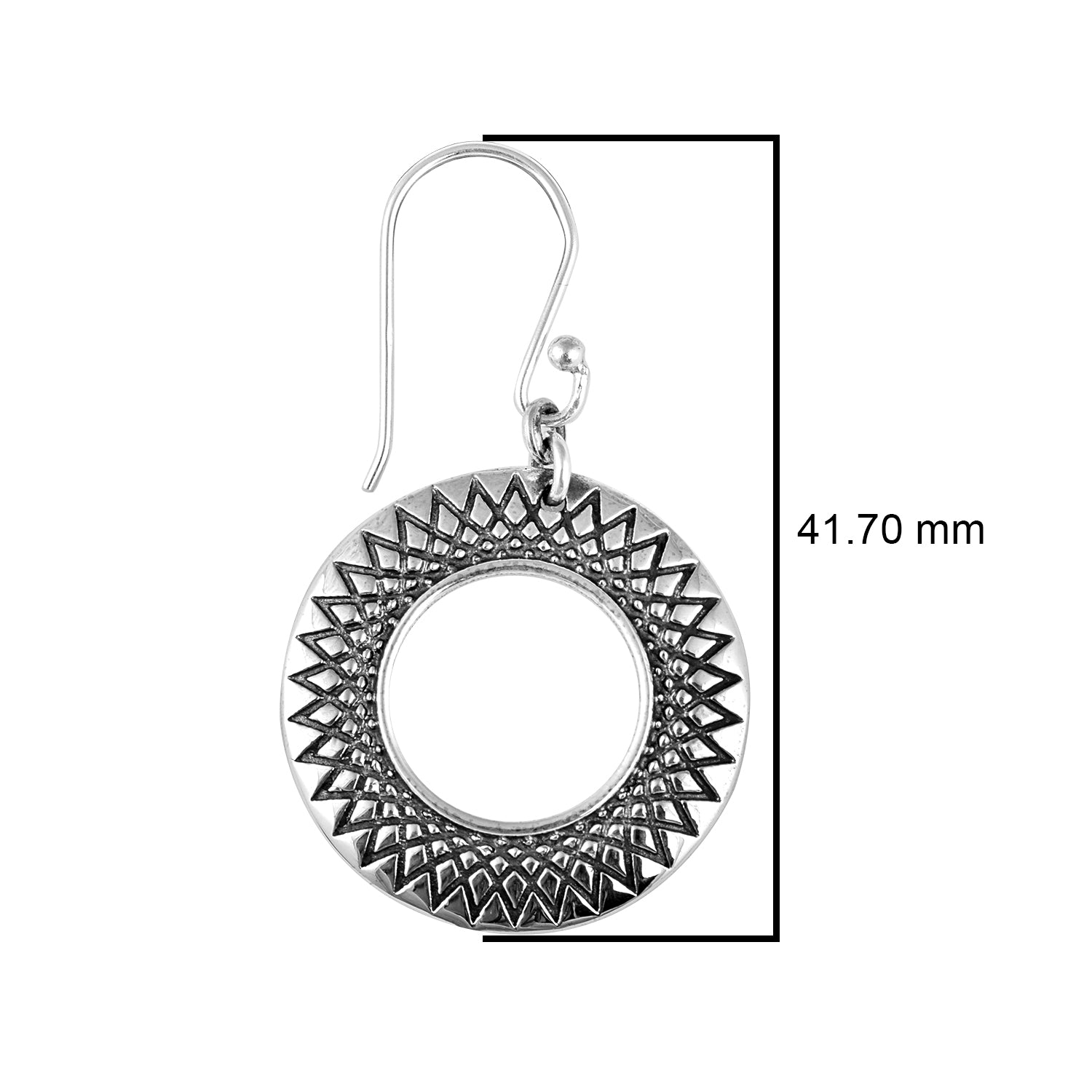 Geometric Circle Earrings - Sterling Silver