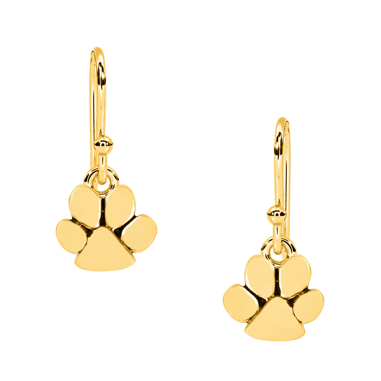 Paw Print Silver Dangle Earrings - Sterling Silver