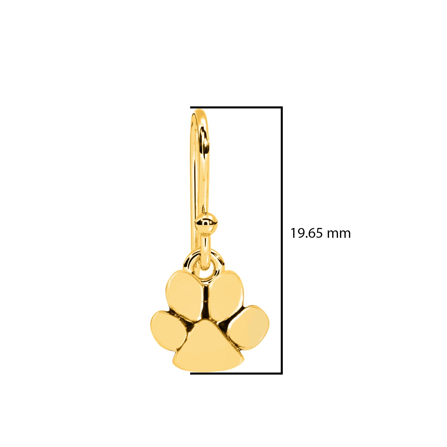 Paw Print Silver Dangle Earrings - Sterling Silver