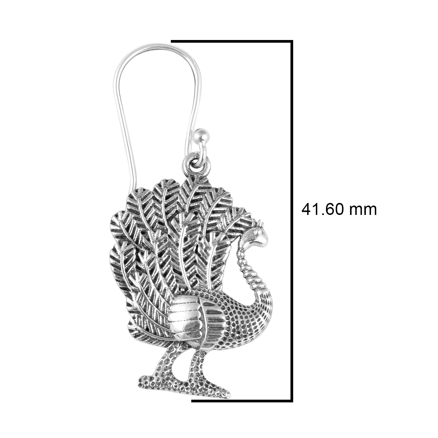 Peacock Drop Earrings - Sterling Silver