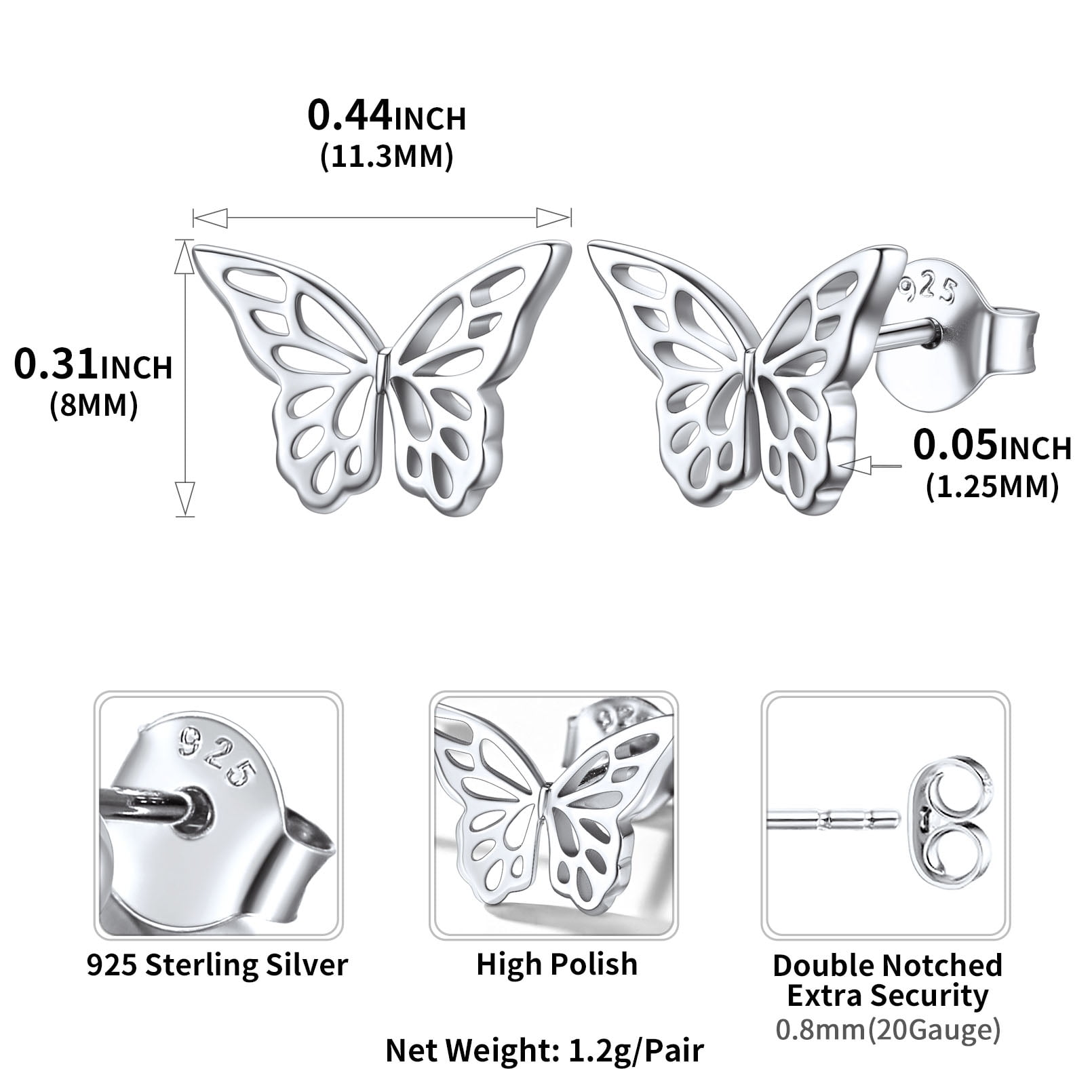 Butterfly Stud Earrings
