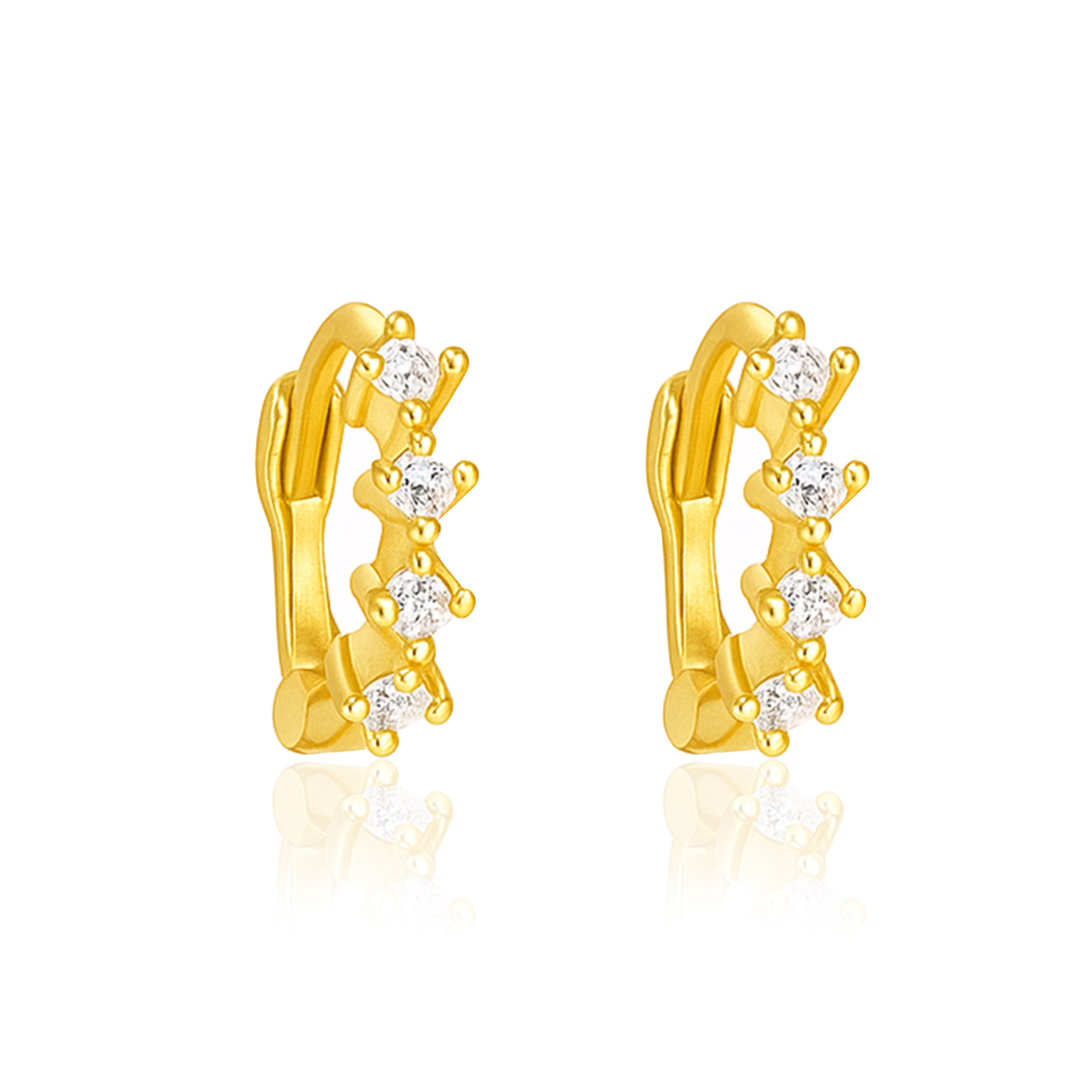 Mini Hoop Earrings - Sterling Silver Yellow Plated