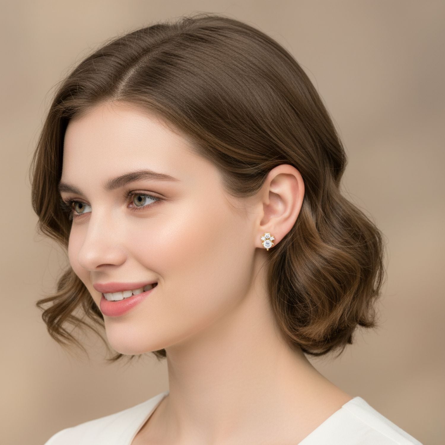 Minimal Twin Spark Earrings - Sterling Silver Yellow Plated