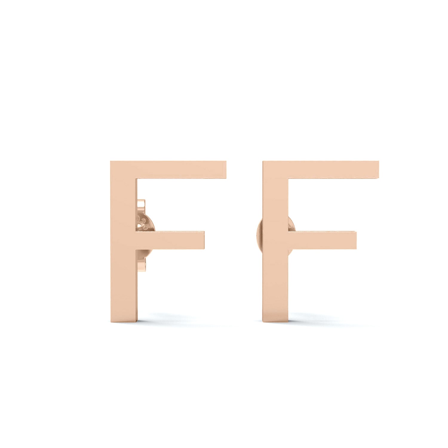 Initial "F" Monogram Stud Earring – Sterling Silver