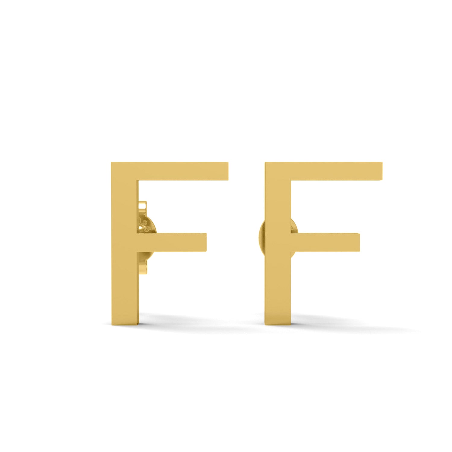 Initial "F" Monogram Stud Earring – Sterling Silver
