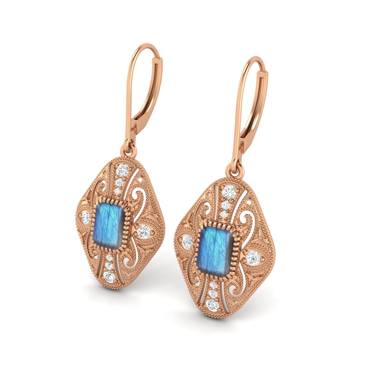 Labradorite Filigree Dangle Earrings
