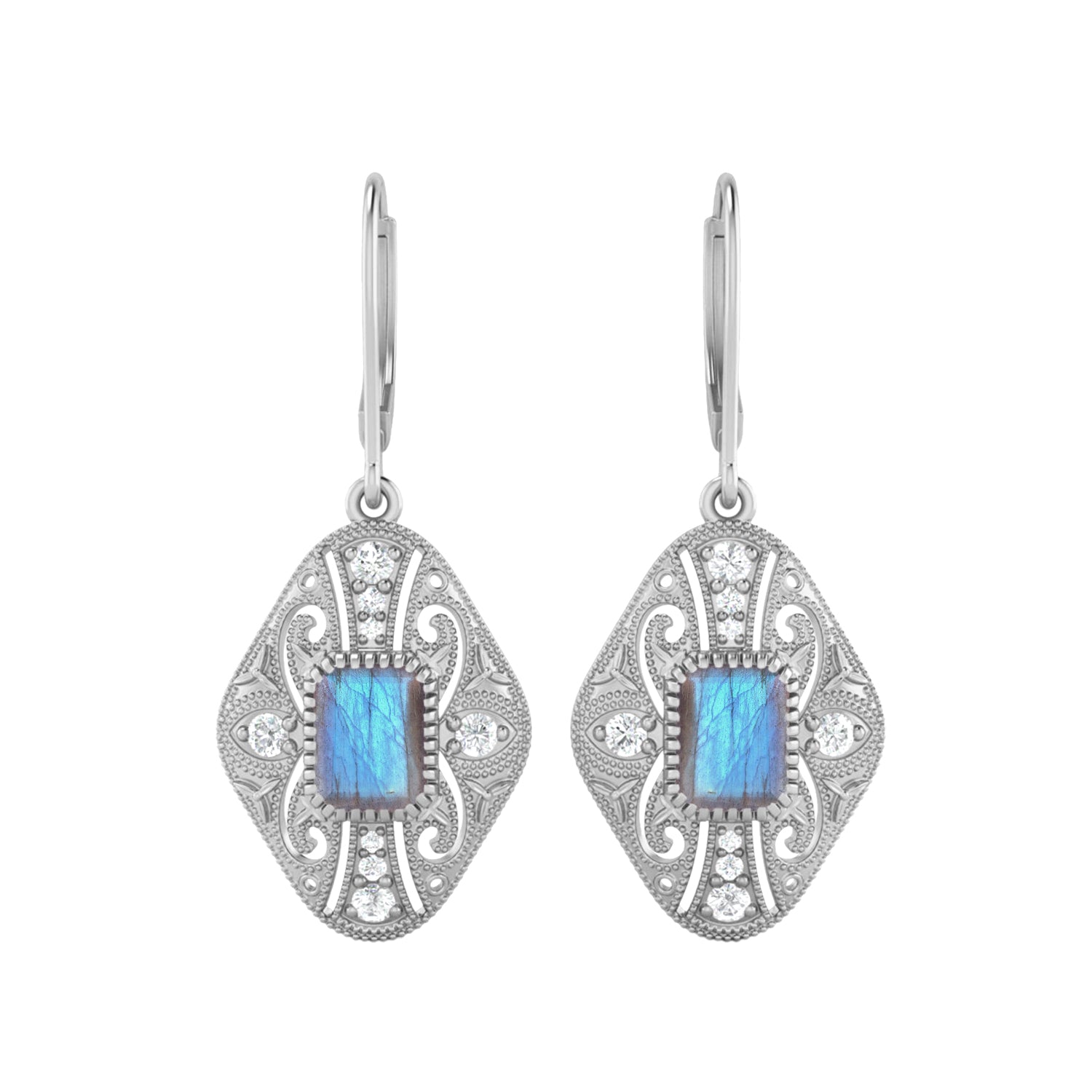 Labradorite Filigree Dangle Earrings