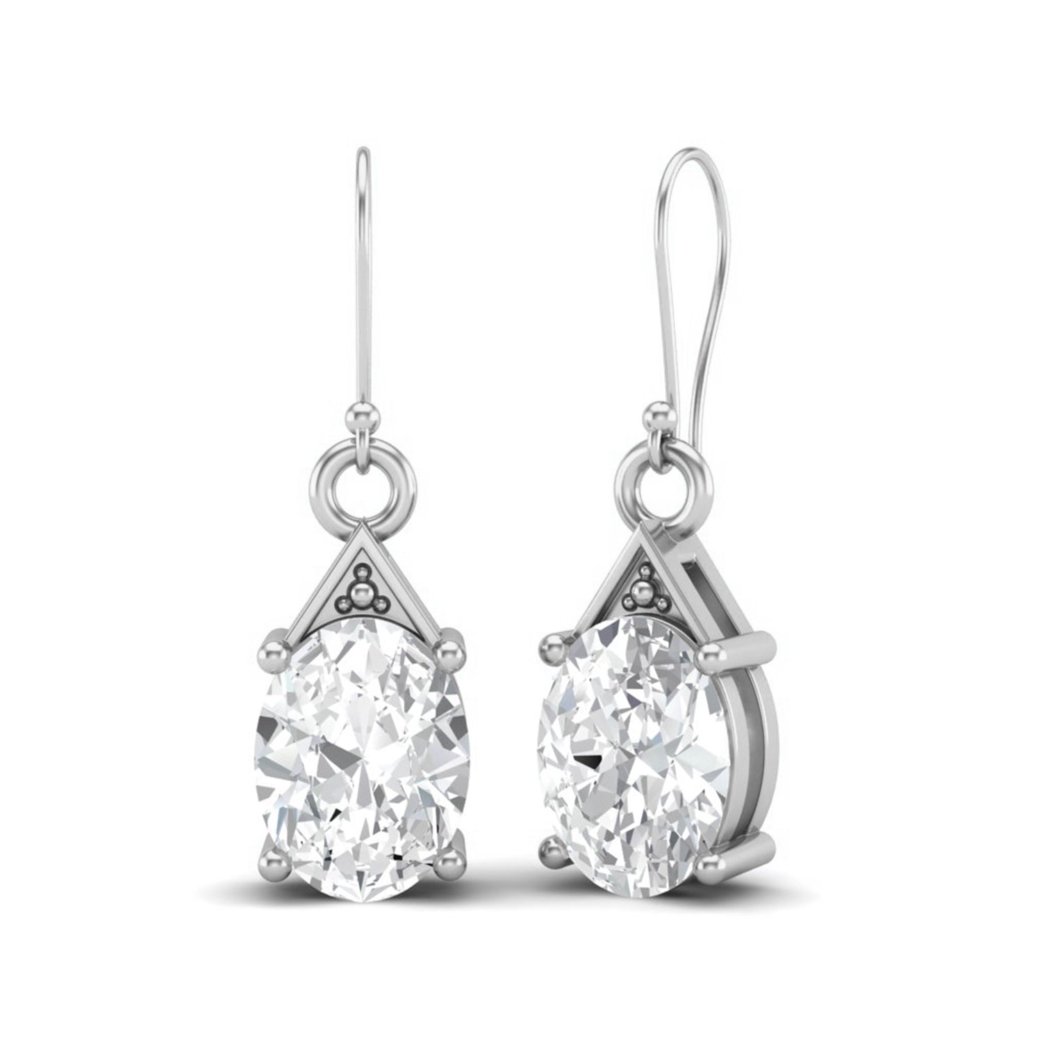 Moissanite Vintage-Inspired Drop Earrings – Sterling Silver
