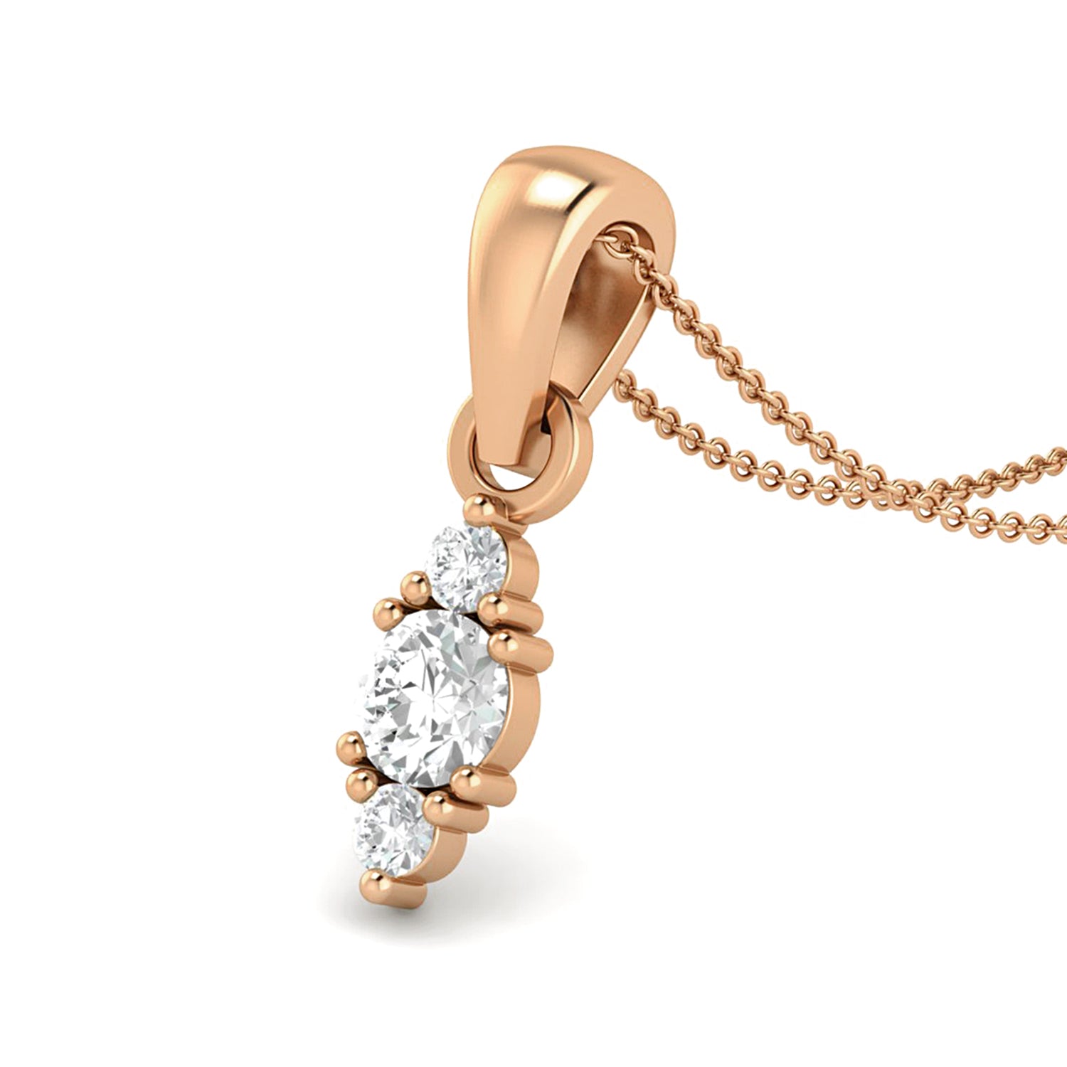 Round Moissanite Cluster Drop Pendant - Sterling Silver