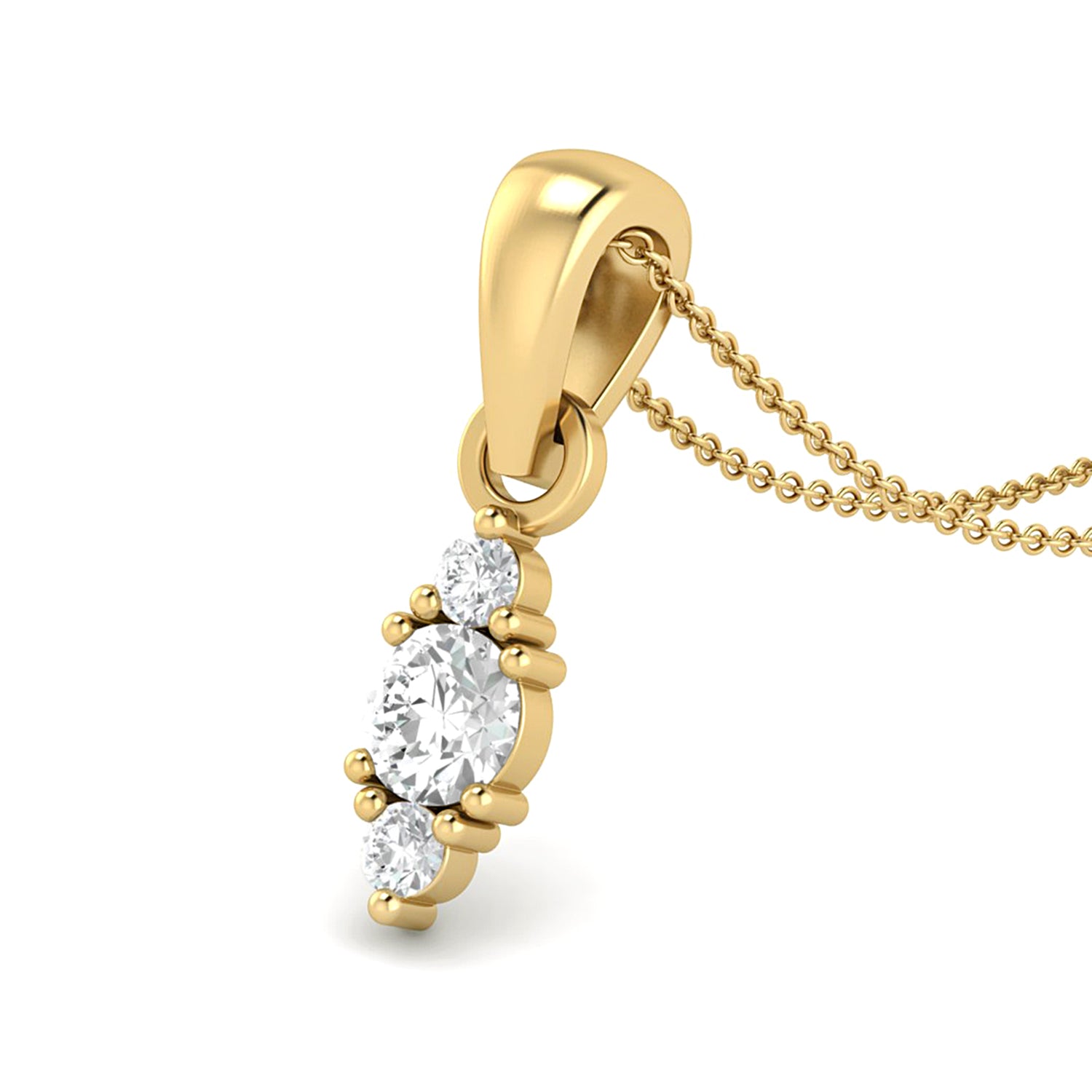 Round Moissanite Cluster Drop Pendant - Sterling Silver