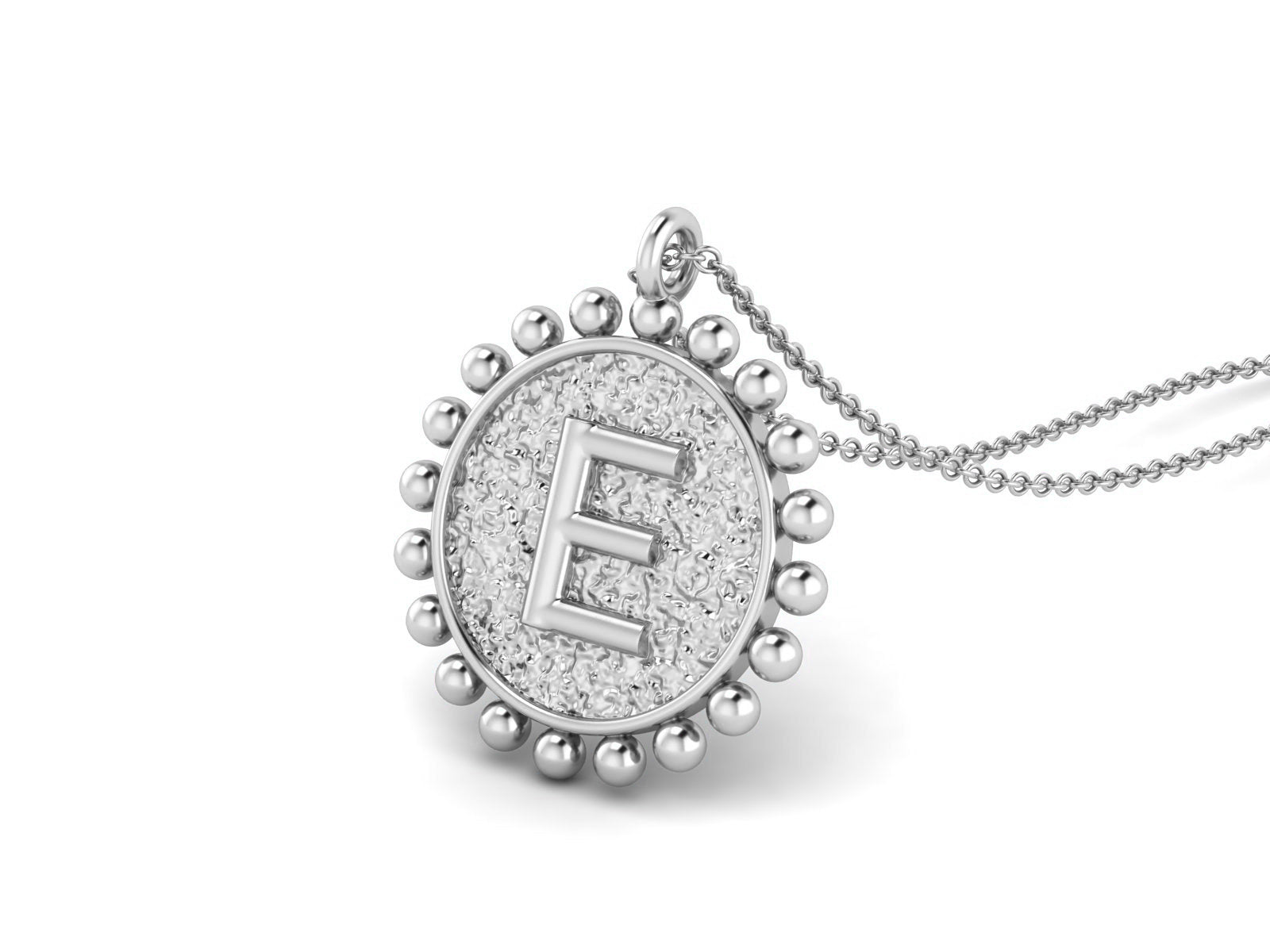 925 Sterling Silver Initial Necklace - E