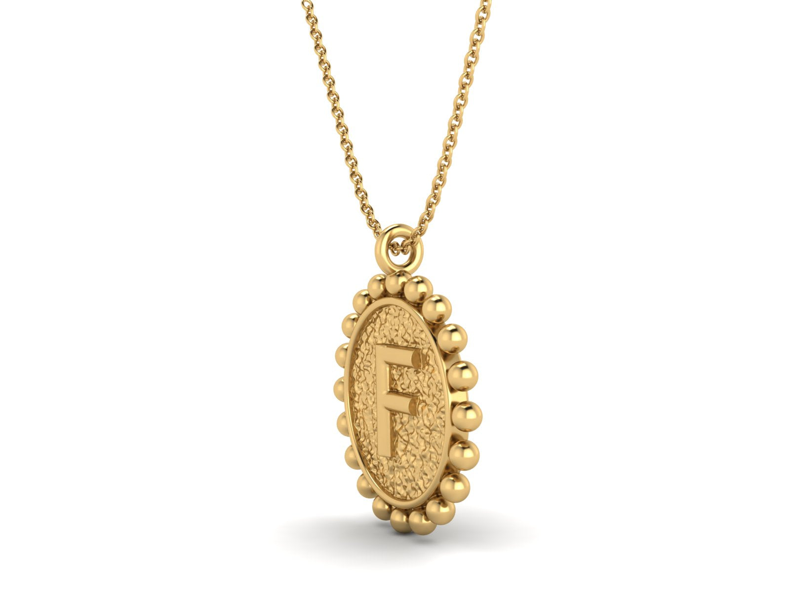 925 Sterling Silver Initial Necklace - F