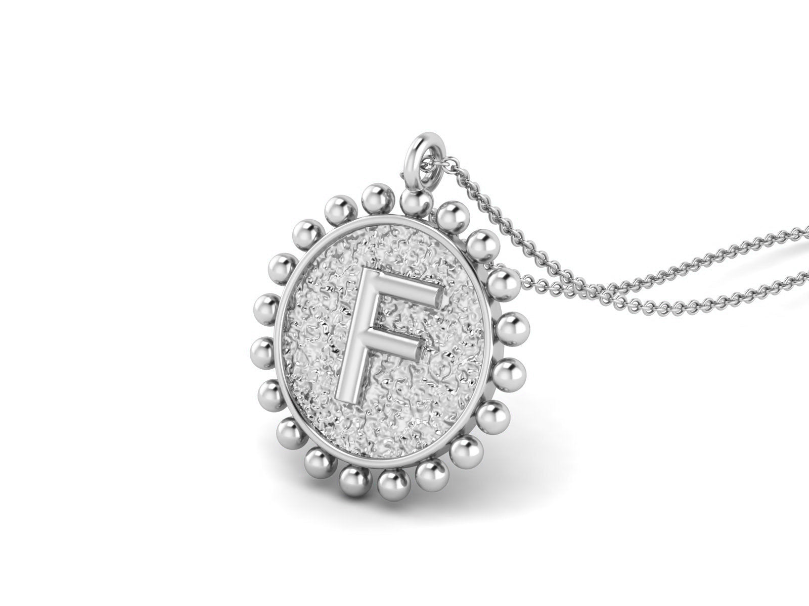 925 Sterling Silver Initial Necklace - F