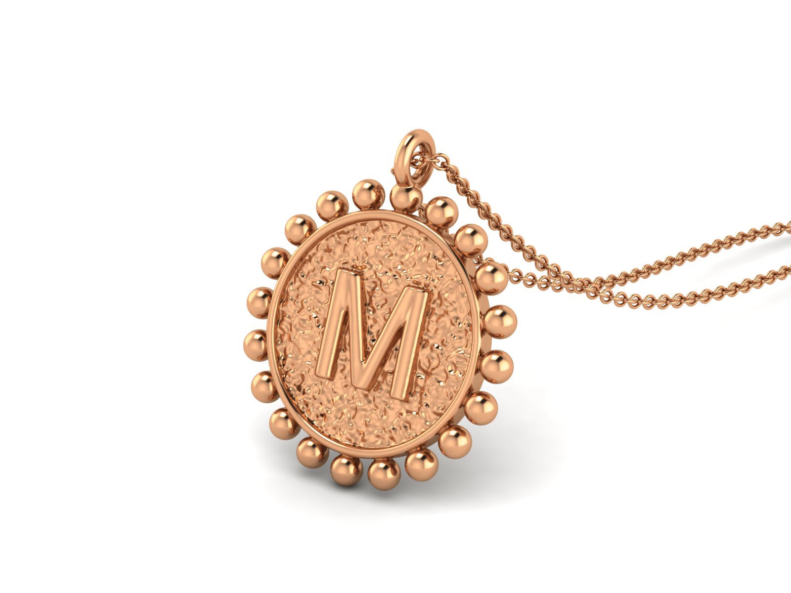 925 Sterling Silver Initial Necklace - M