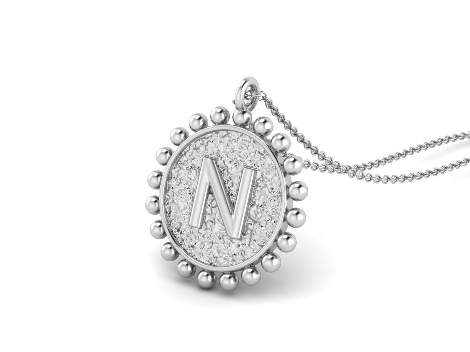 925 Sterling Silver Initial Necklace - N