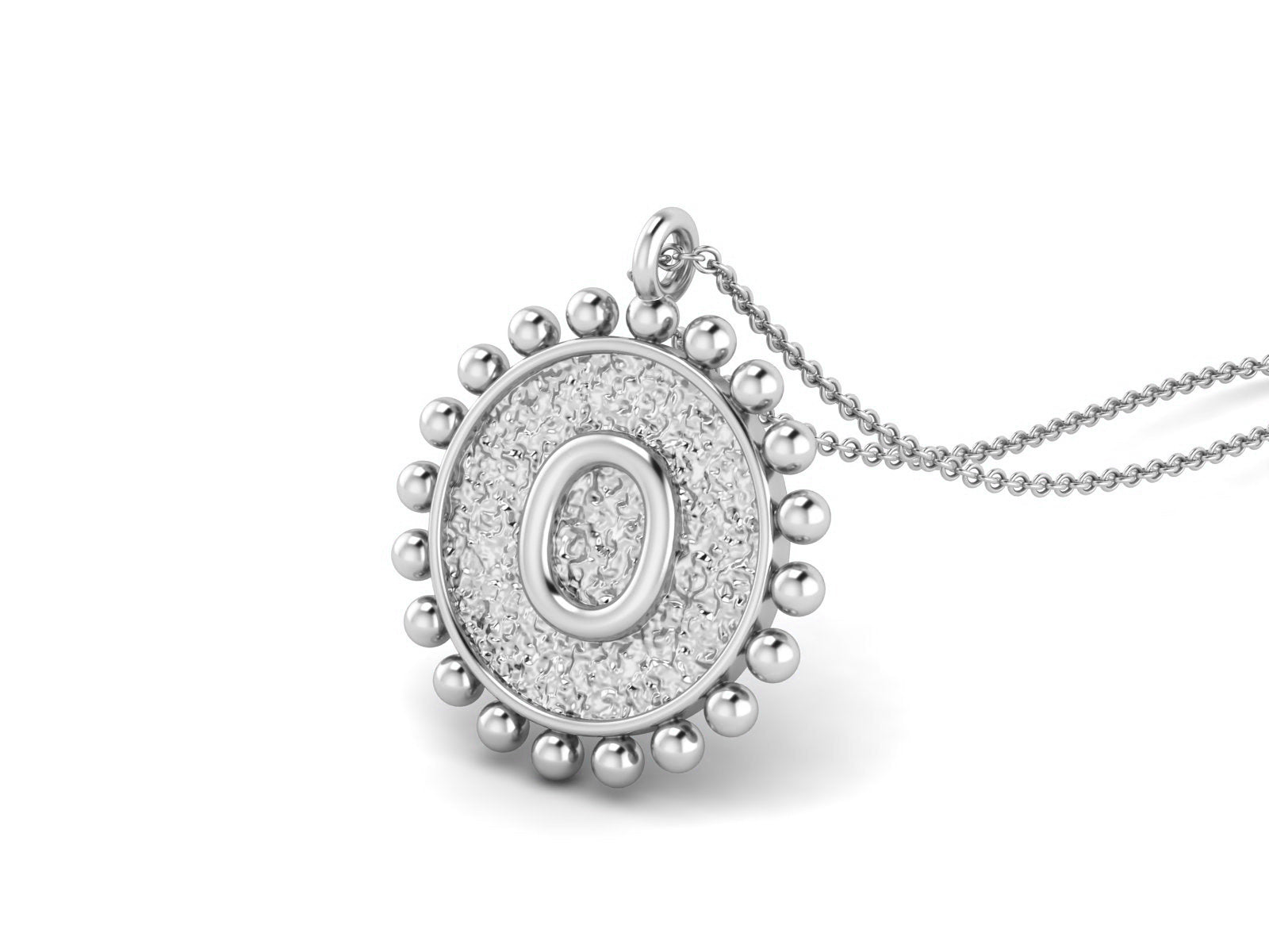 Collana con iniziale in argento sterling 925 - O