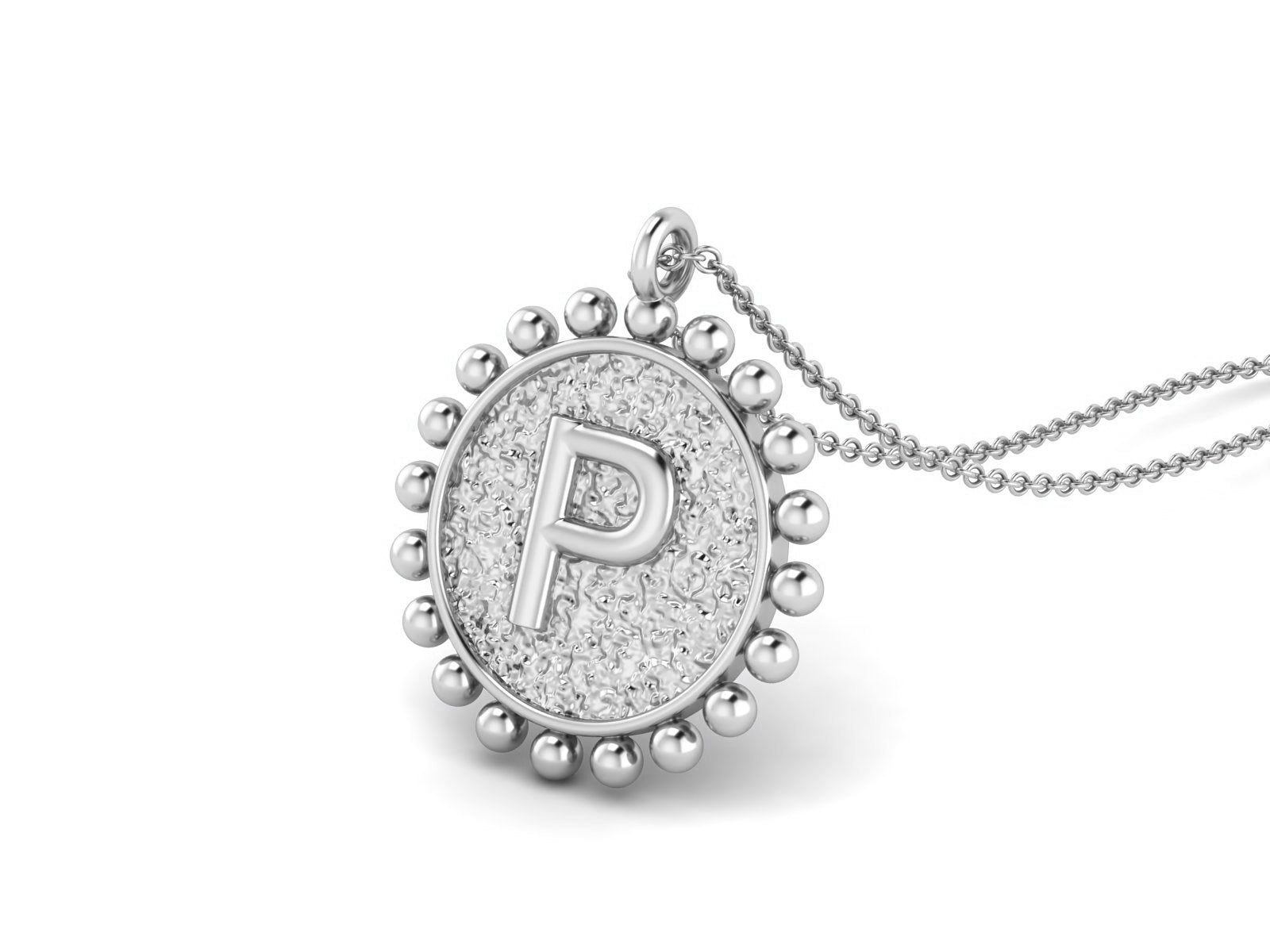 Collana con iniziale in argento sterling 925 - P