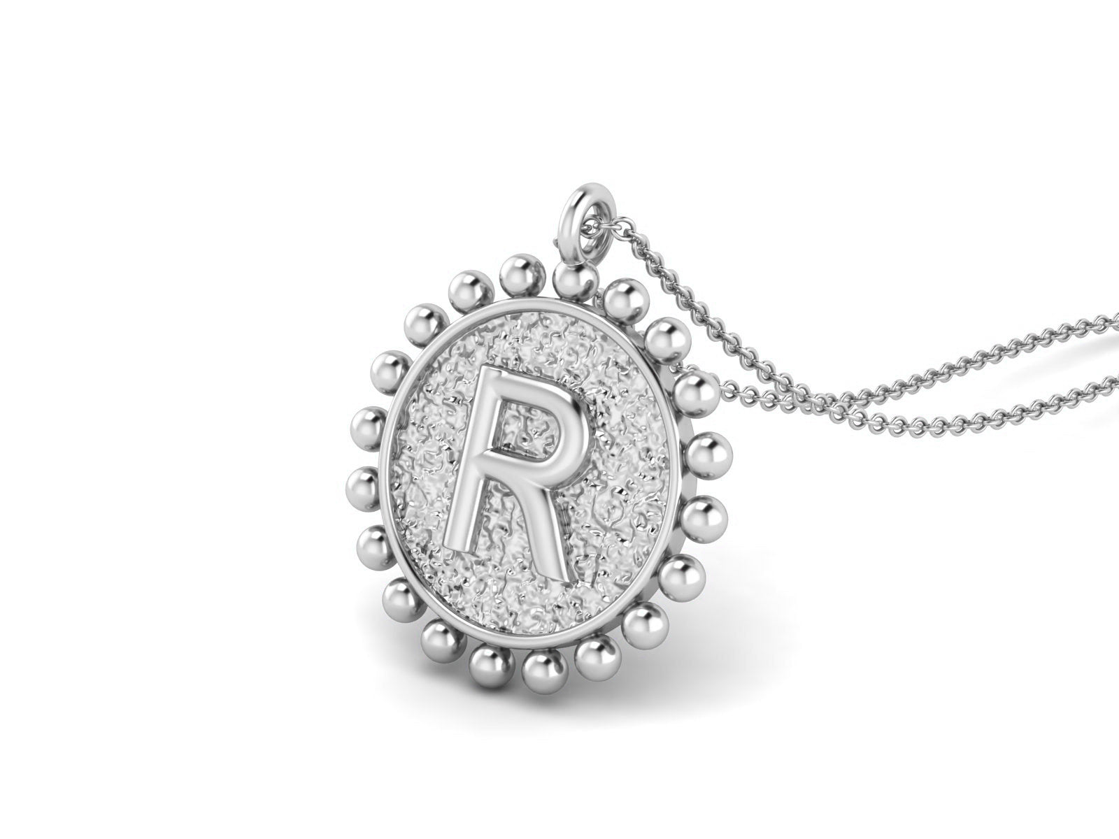 925 Sterling Silver Initial Necklace - R