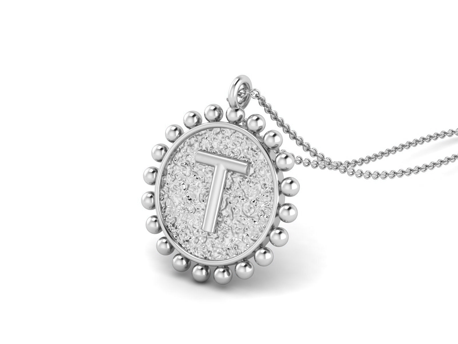 925 Sterling Silver Initial Necklace - T