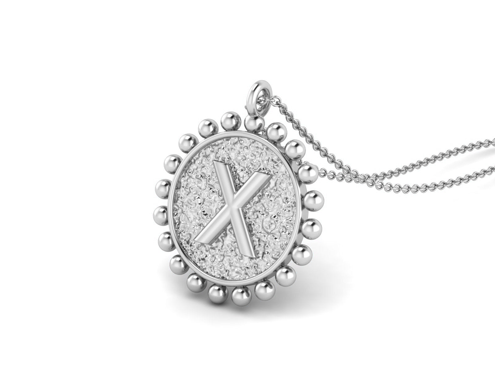 925 Sterling Silver Initial Necklace - X