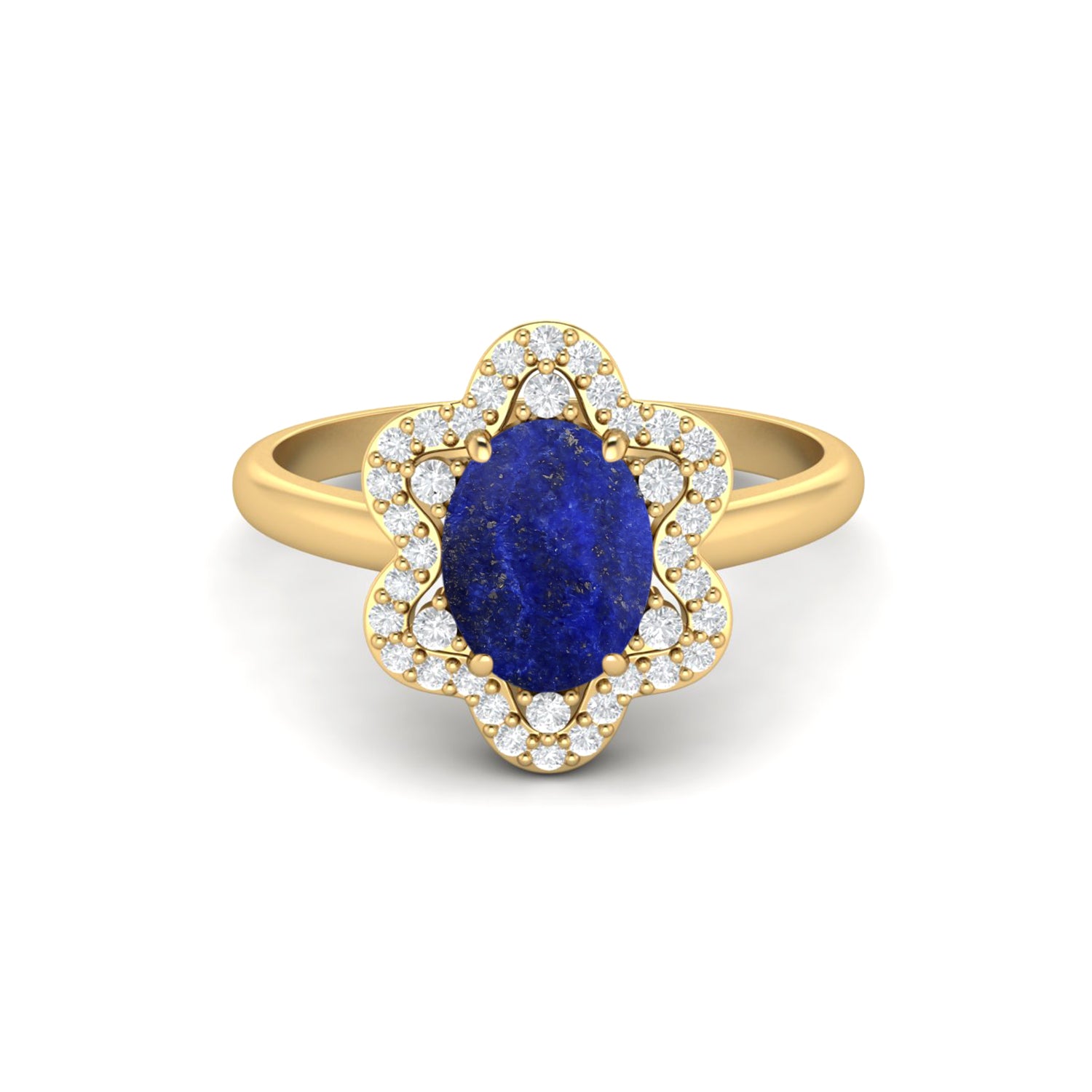 Lapis Halo Ring – Sterling Silver