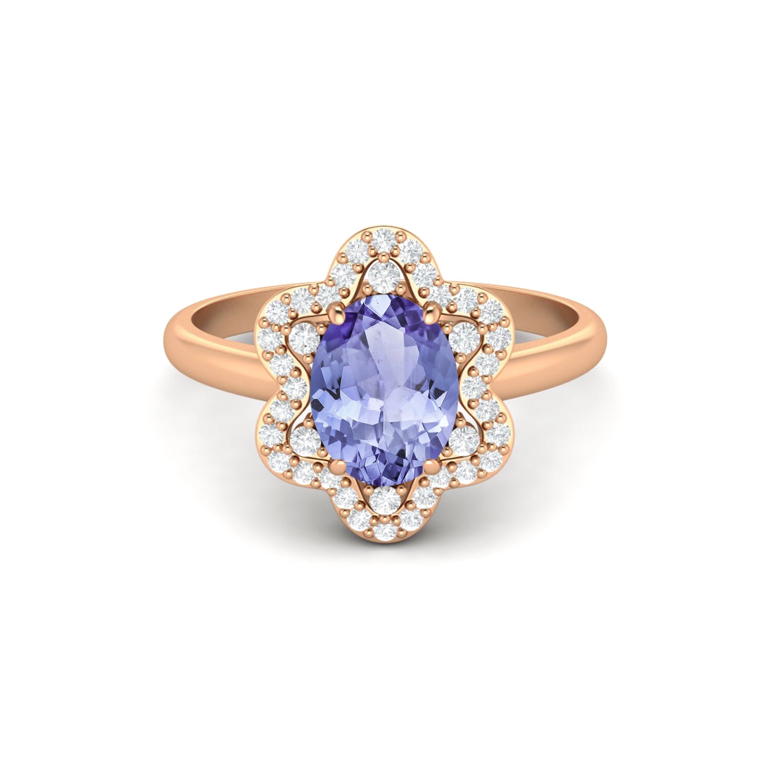 Anello nuziale ovale in argento sterling 925 con tanzanite