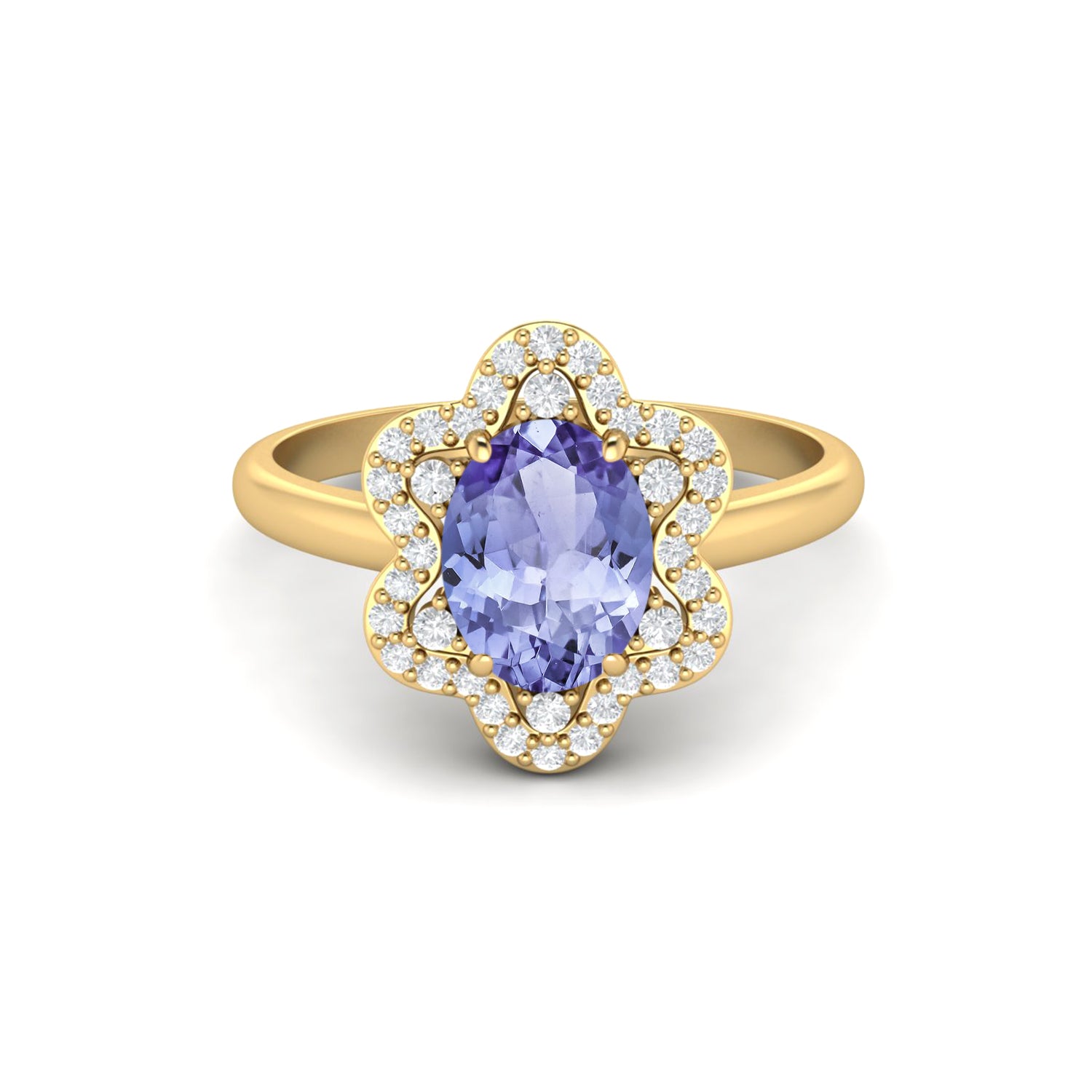 Anello nuziale ovale in argento sterling 925 con tanzanite