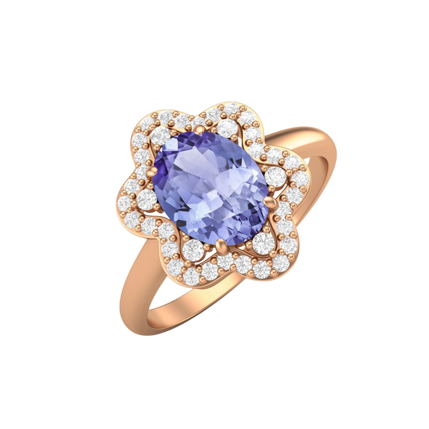Anello nuziale ovale in argento sterling 925 con tanzanite