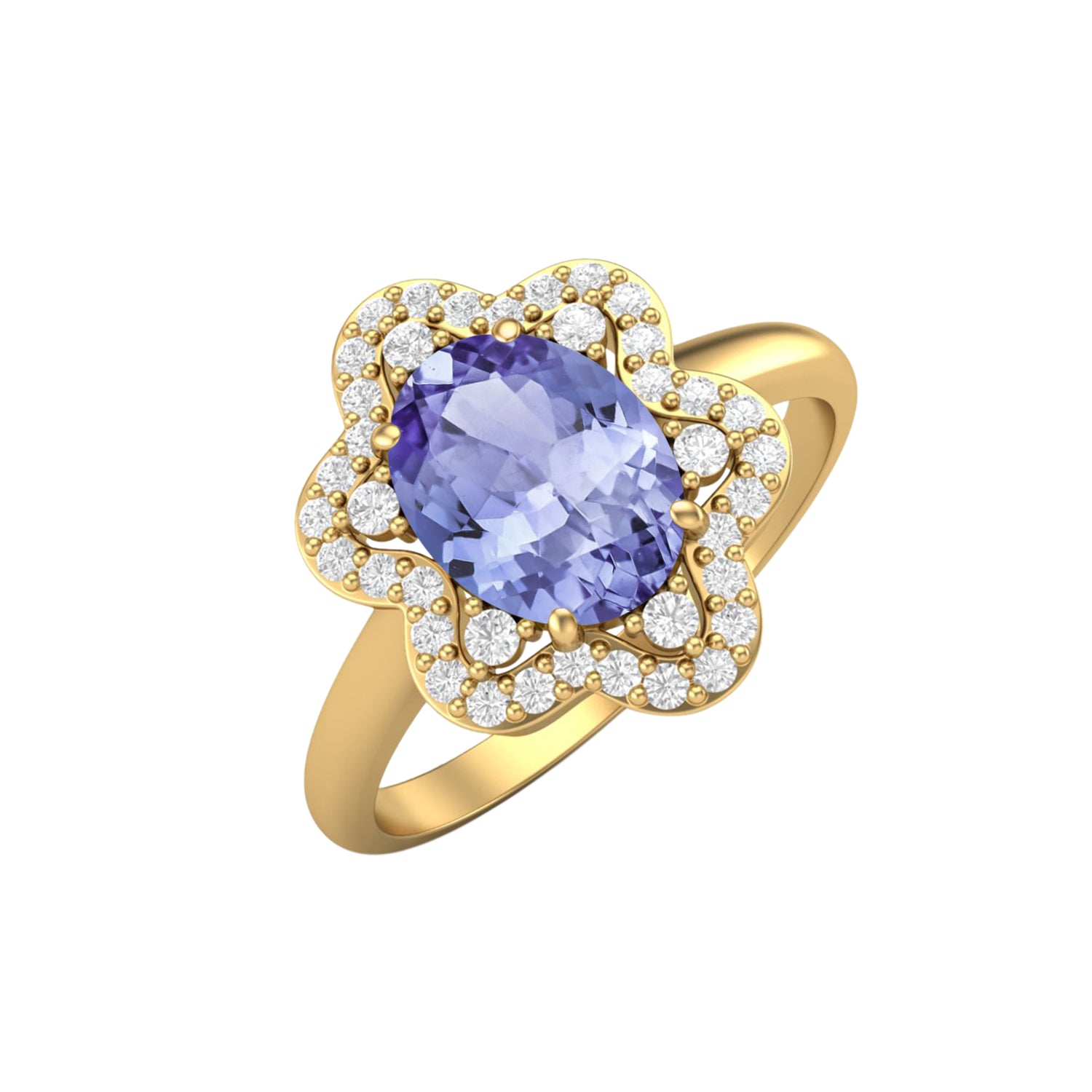 Anello nuziale ovale in argento sterling 925 con tanzanite
