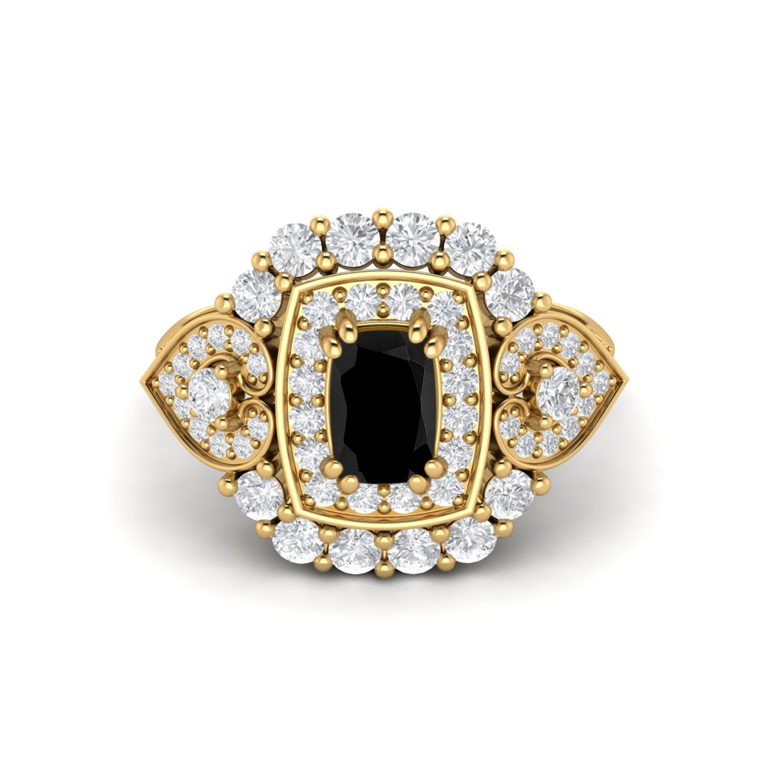 Anello nuziale ovale in spinello nero vintage, anello con alone in argento 925