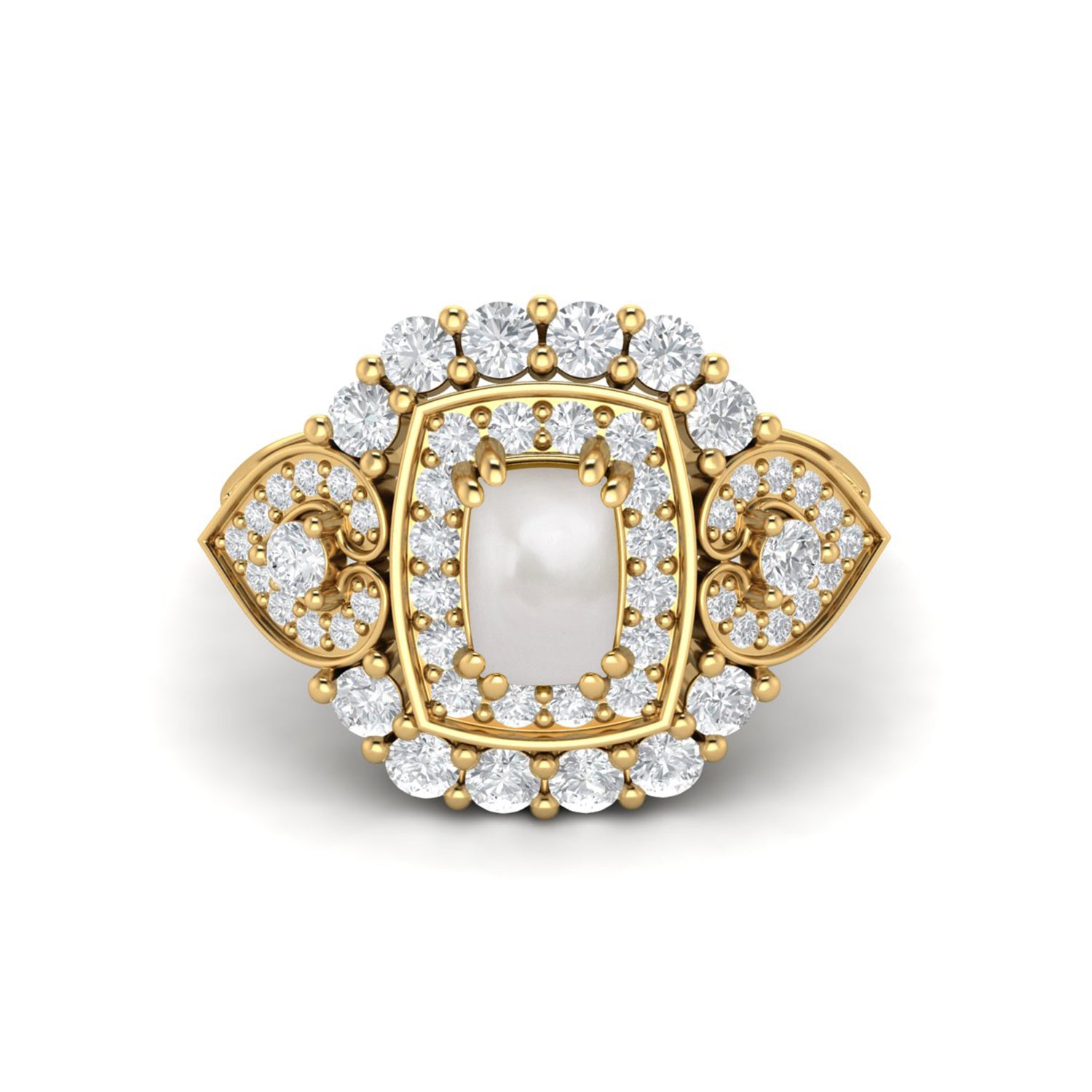 Anello nuziale in argento sterling 925 con perla ovale