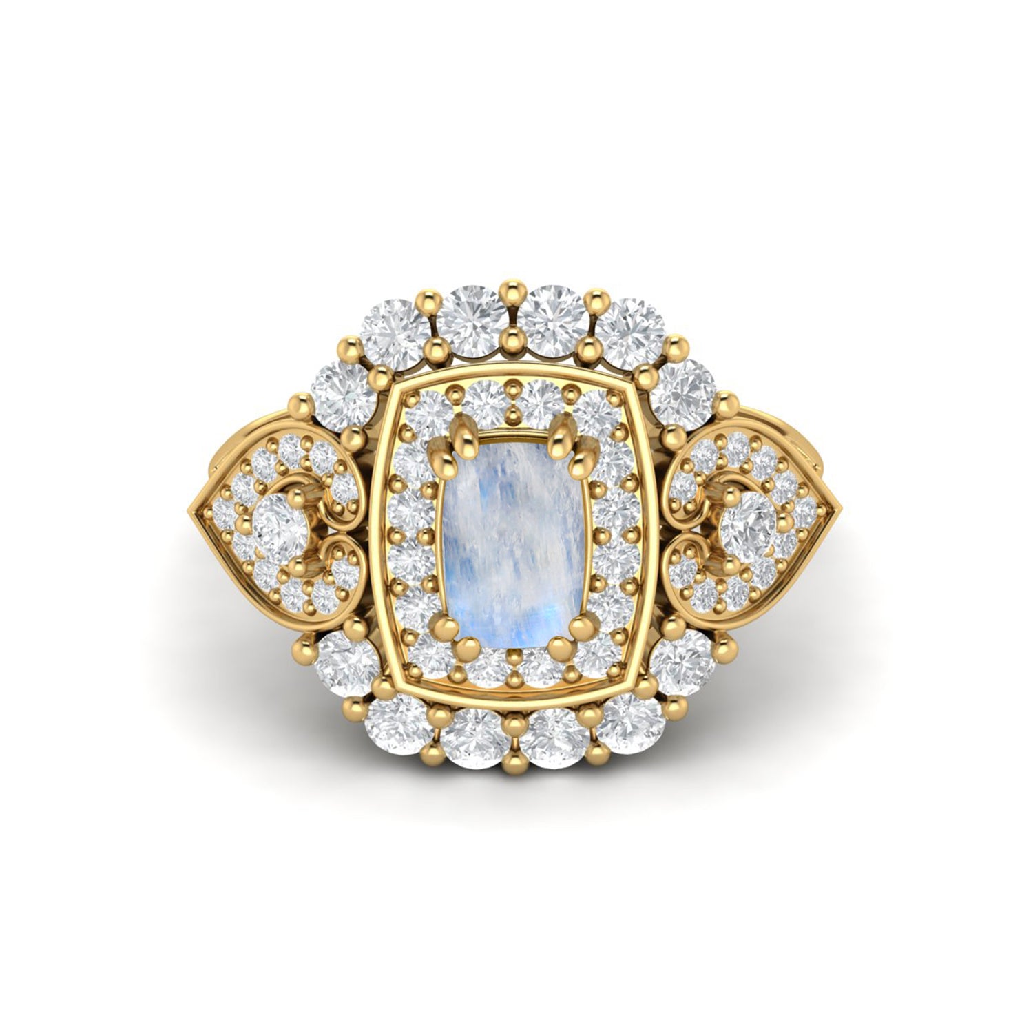 Anello di fidanzamento con pietra di luna ovale in argento sterling 925