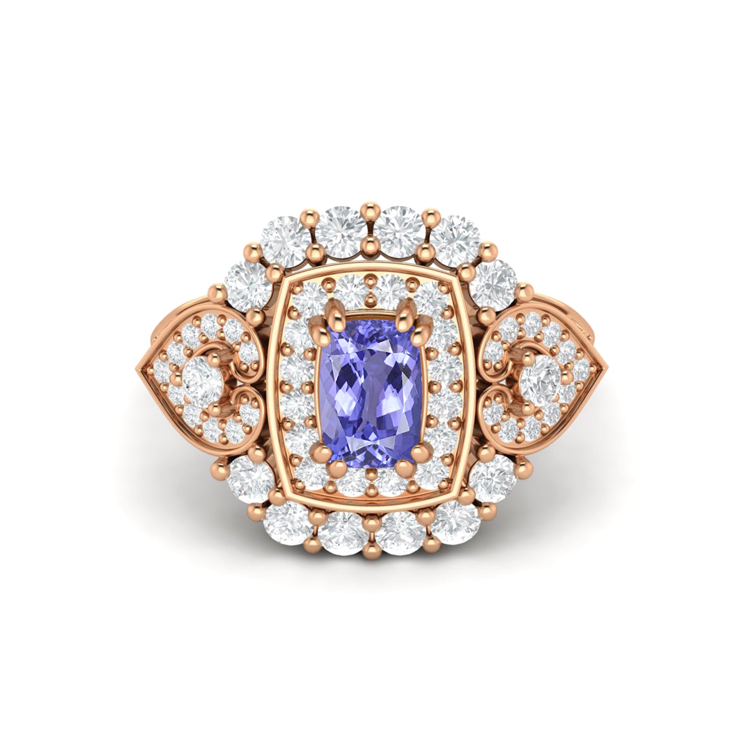 Anello di promessa unico in argento sterling 925 con tanzanite