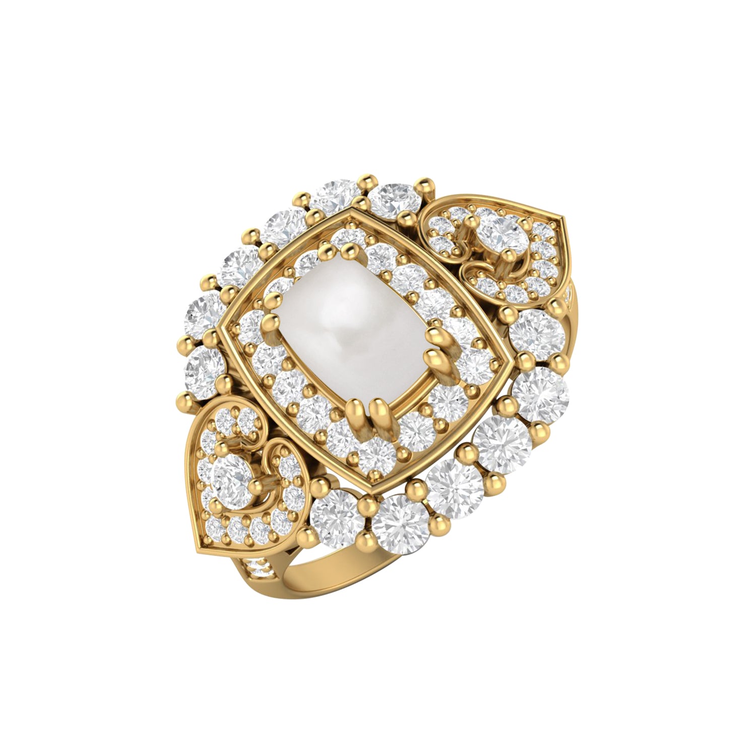 Anello nuziale in argento sterling 925 con perla ovale